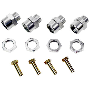 B-Ware Absima Felgenmitnehmer Aluminium 12 mm auf 17 mm +15 mm Verbreiterung Silber Set