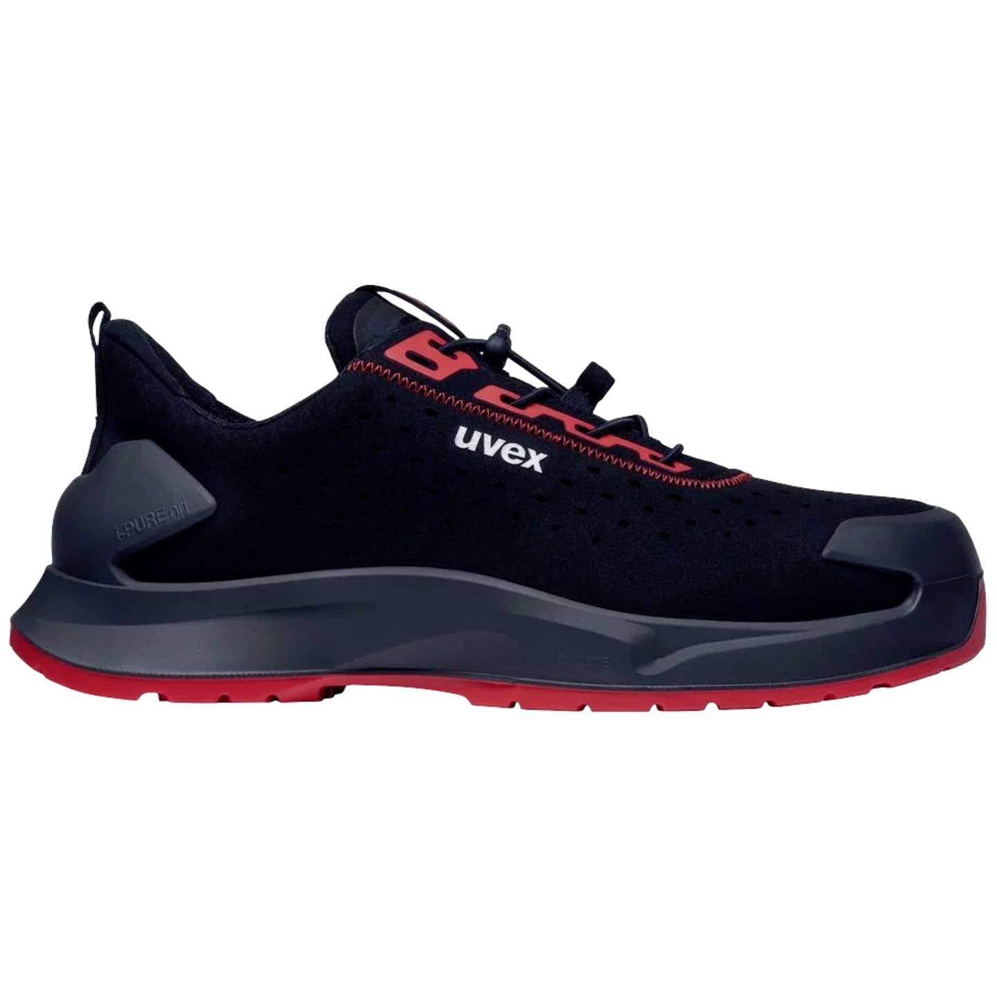 Uvex Sicherheitshalbschuh S1PL 6802245 Schwarz Rot Größe 45 Handwerkschuhe - 4066853011385