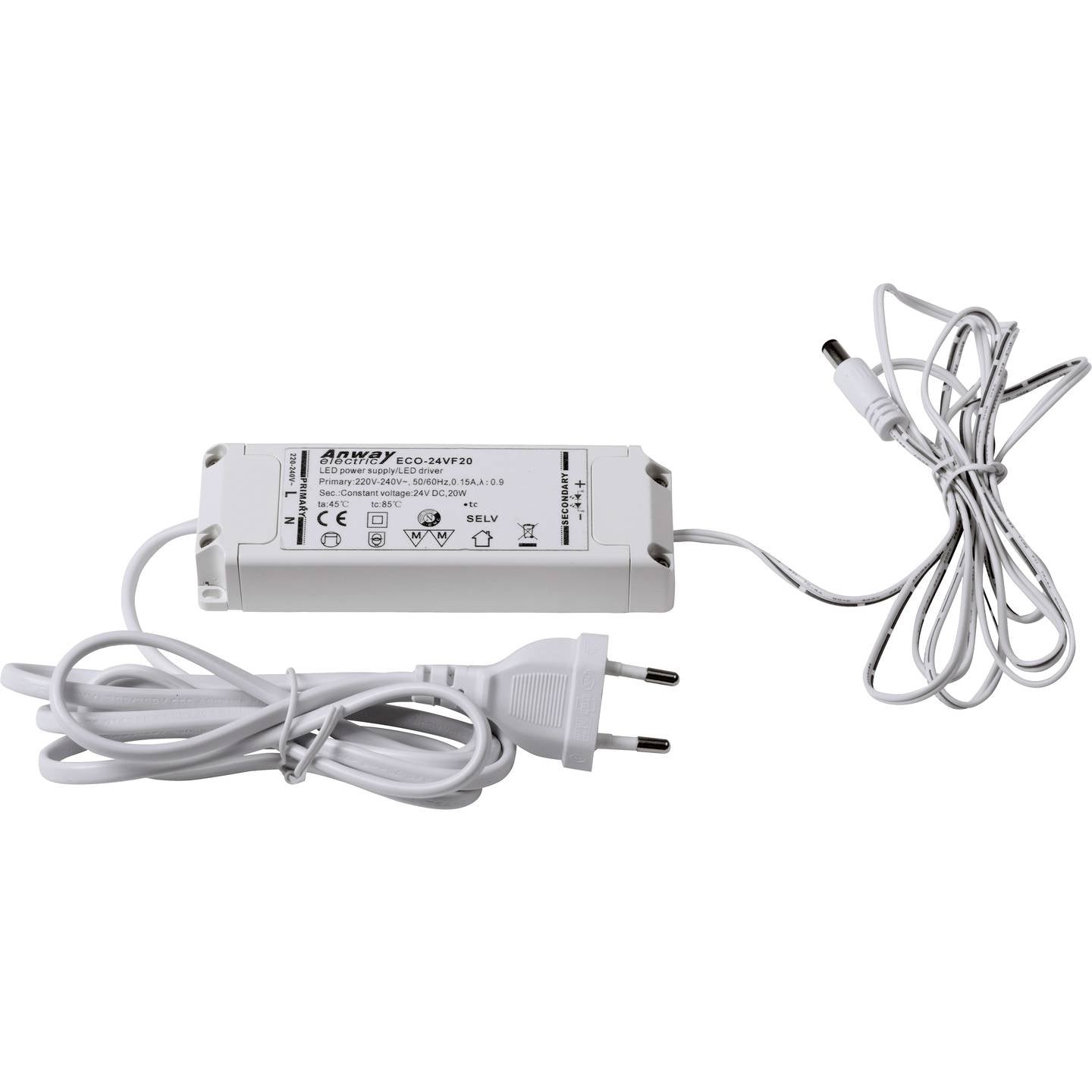 Heitronic EVG Vorschaltgerät 20W EEK A-G für LED mit Zugentlastung 230V 24V - 4002940201550