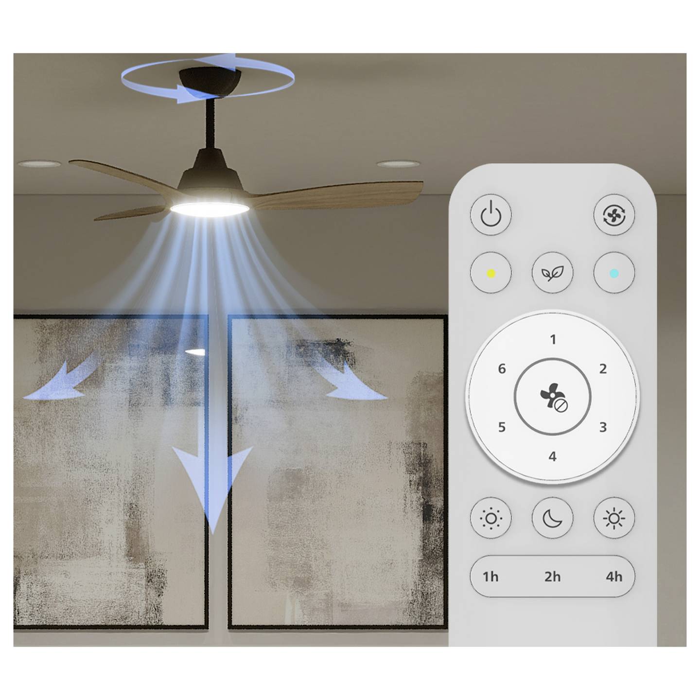 Philips Deckenventilator Ventilator Olas LED Licht Fernbedienung Braun Schwarz - 8721103095961