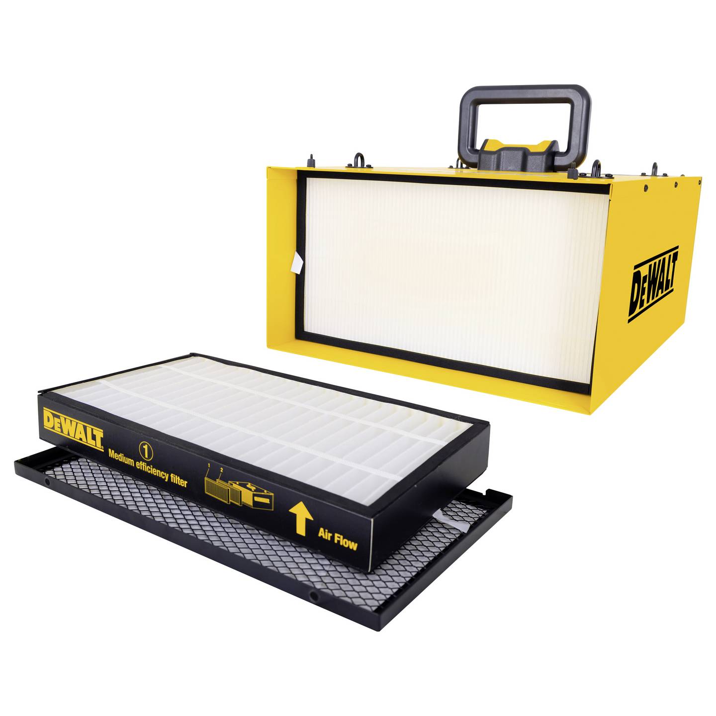 DEWALT DWXAF201 Luftreiniger 100W für Räume bis 28m² mit Timer und Tragegriff - 6921183004972
