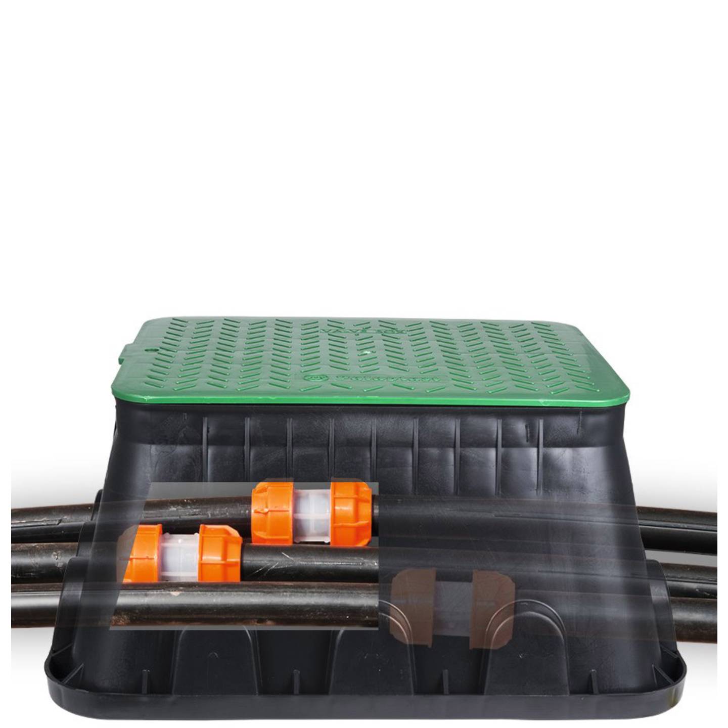 Heitronic 21042 Bodeneinbaudose Gartensteckdosen Stromverteilerdose Schwarz Grün - 4002940210422