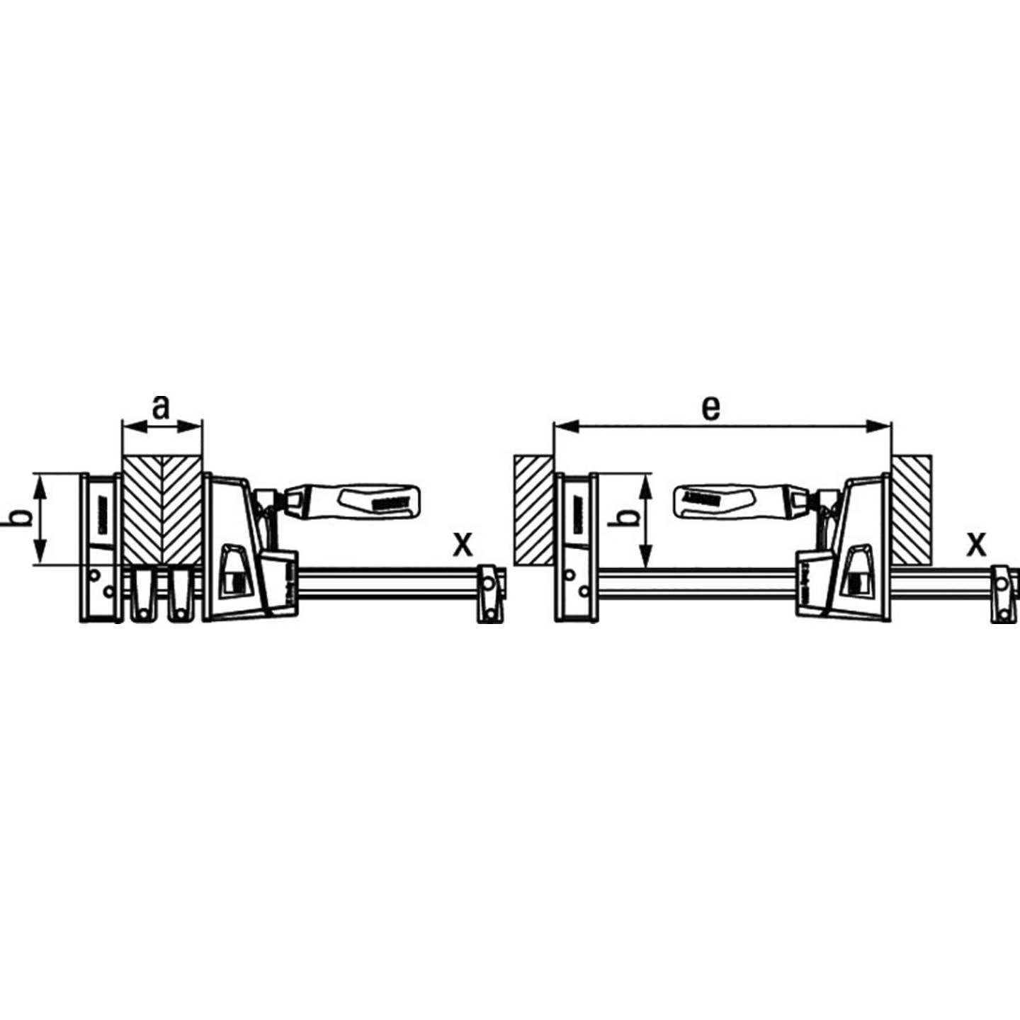 Bessey Korpuszwinge REVO KRE KRE60-2K Verleimzwinge Flächenspanner Schraubzwinge - 4008158040134