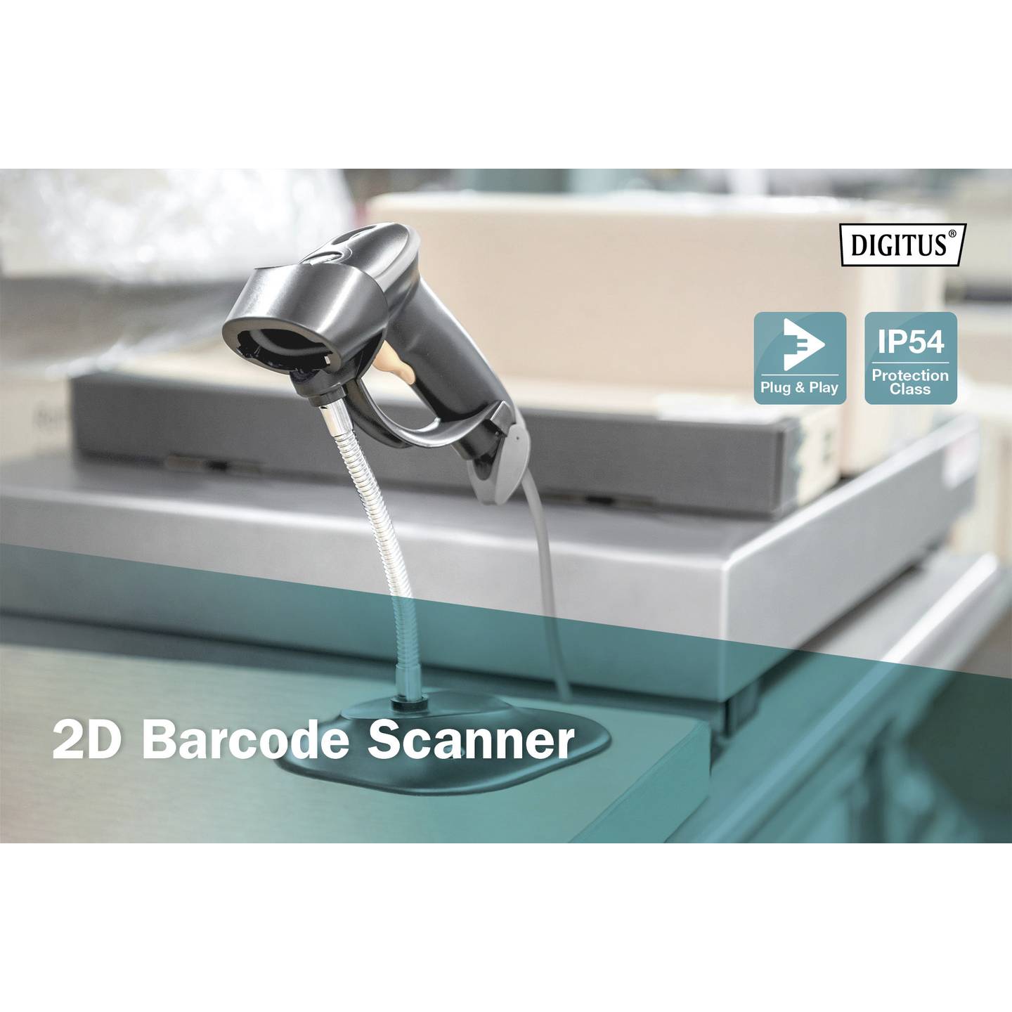Digitus 2D Barcode-Scanner DA-81002 Hand-Scanner schwarz USB-A 200 Scans pro - 4016032473640