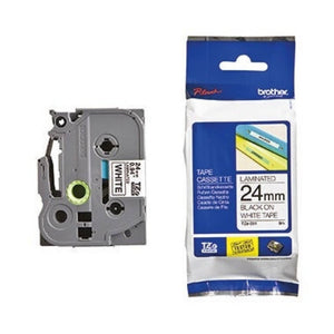 B-Ware BROTHER Band TZE-251 24mm Beschriftungsband weiß schwarz für Beschriftung 8 m
