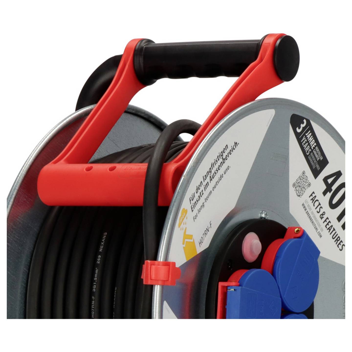 Brennenstuhl Kabeltrommel Kabelaufroller 40m Schutzkontakt-Stecker - 4007123021598