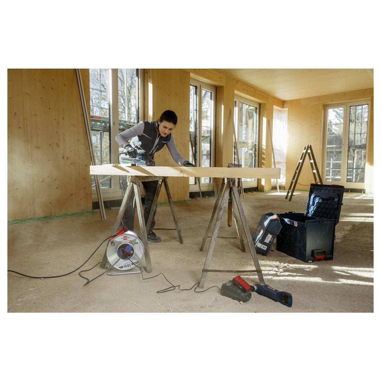 Brennenstuhl Kabeltrommel 50m Schutzkontakt-Stecker IP44 Außenbereich schwarz - 4007123628247