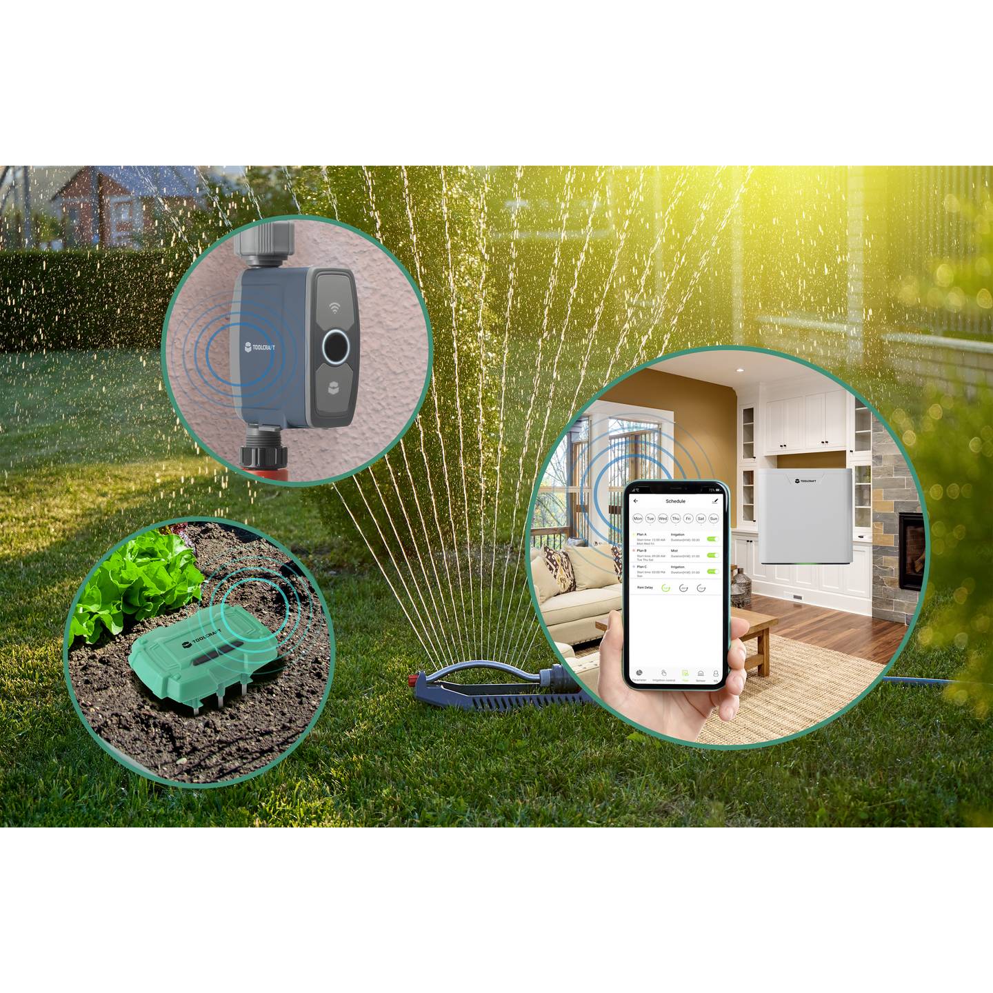 Toolcraft Bewässerungssteuerung smart Gartenbewässerung Tuya 1-719min täglich - 4064161187631