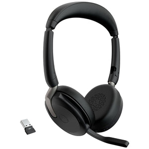 B-Ware Jabra On Ear Headset Evolve2 65 Flex Bluetooth Stereo Schwarz Noise Cancelling