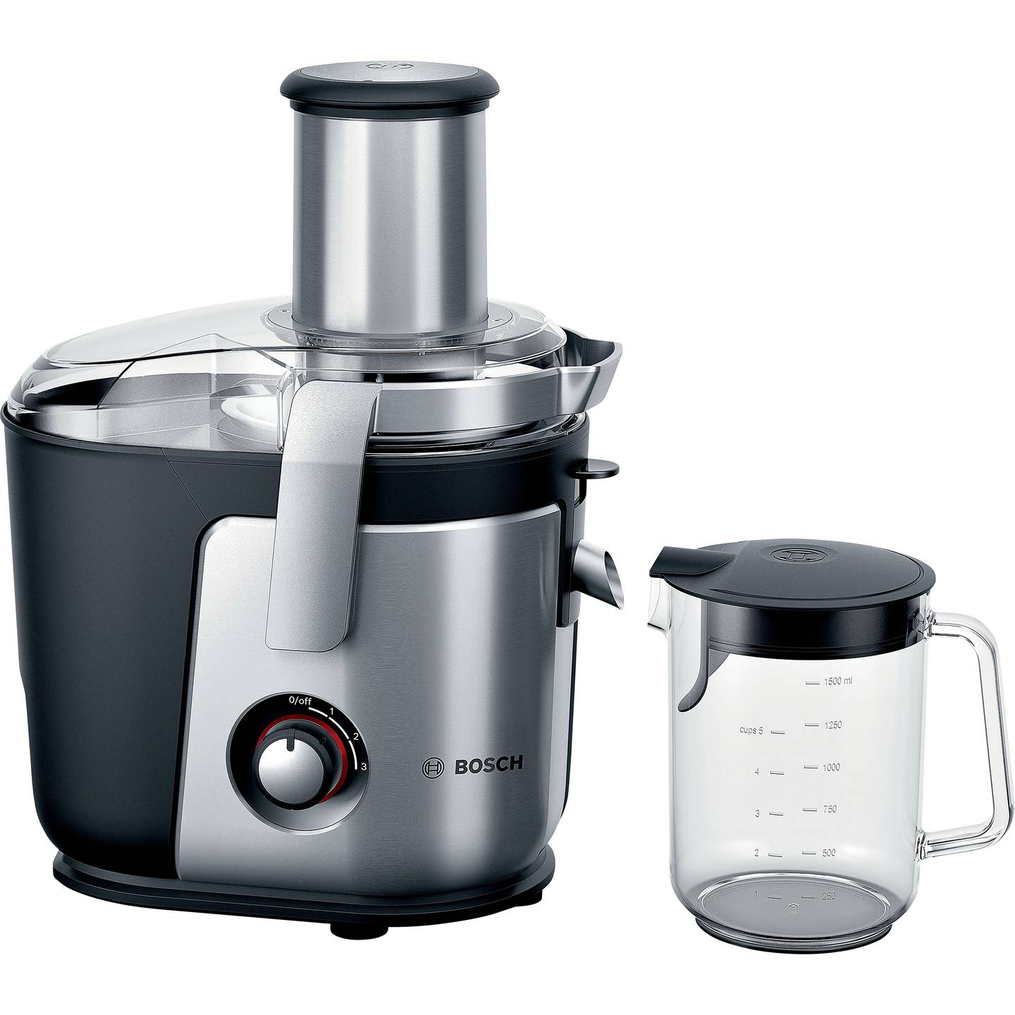 Bosch Entsafter MES4010 1200W Saftpresse Küchenmaschine Silber 3l effizient - 4242002770062