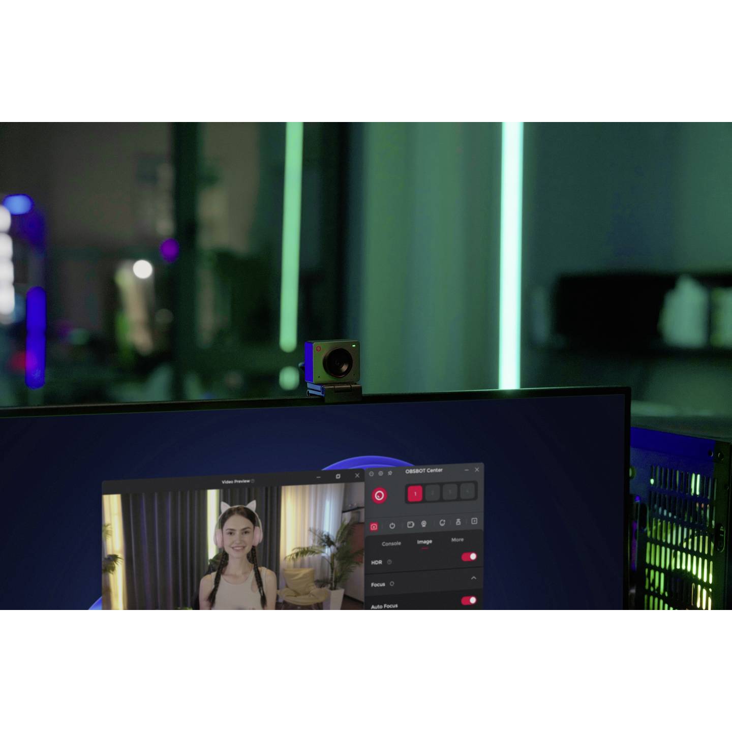 Obsbot 4K-Webcam Kamera mit Auto-Tracking AI Magnet-Halterung Mikrofon 3840x2160 - 6971889230489