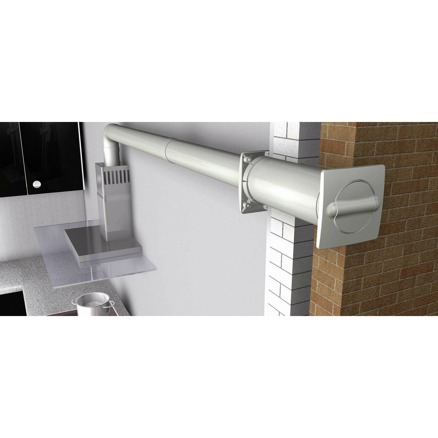 Wallair N37215 Energiespar-Mauerkasten 100 mm - Windgeräuschfrei, Insektenschutz - 4046293372154