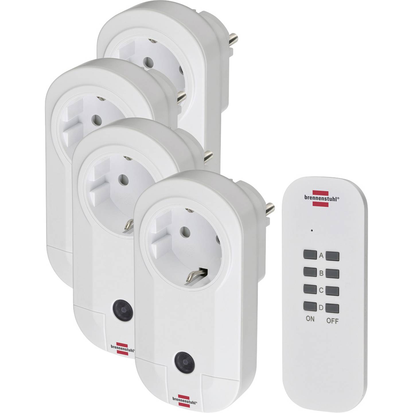 Brennenstuhl Funk Steckdosen-Set Innenbereich 1000W Komfort Funksteckdose weiß - 4007123643561