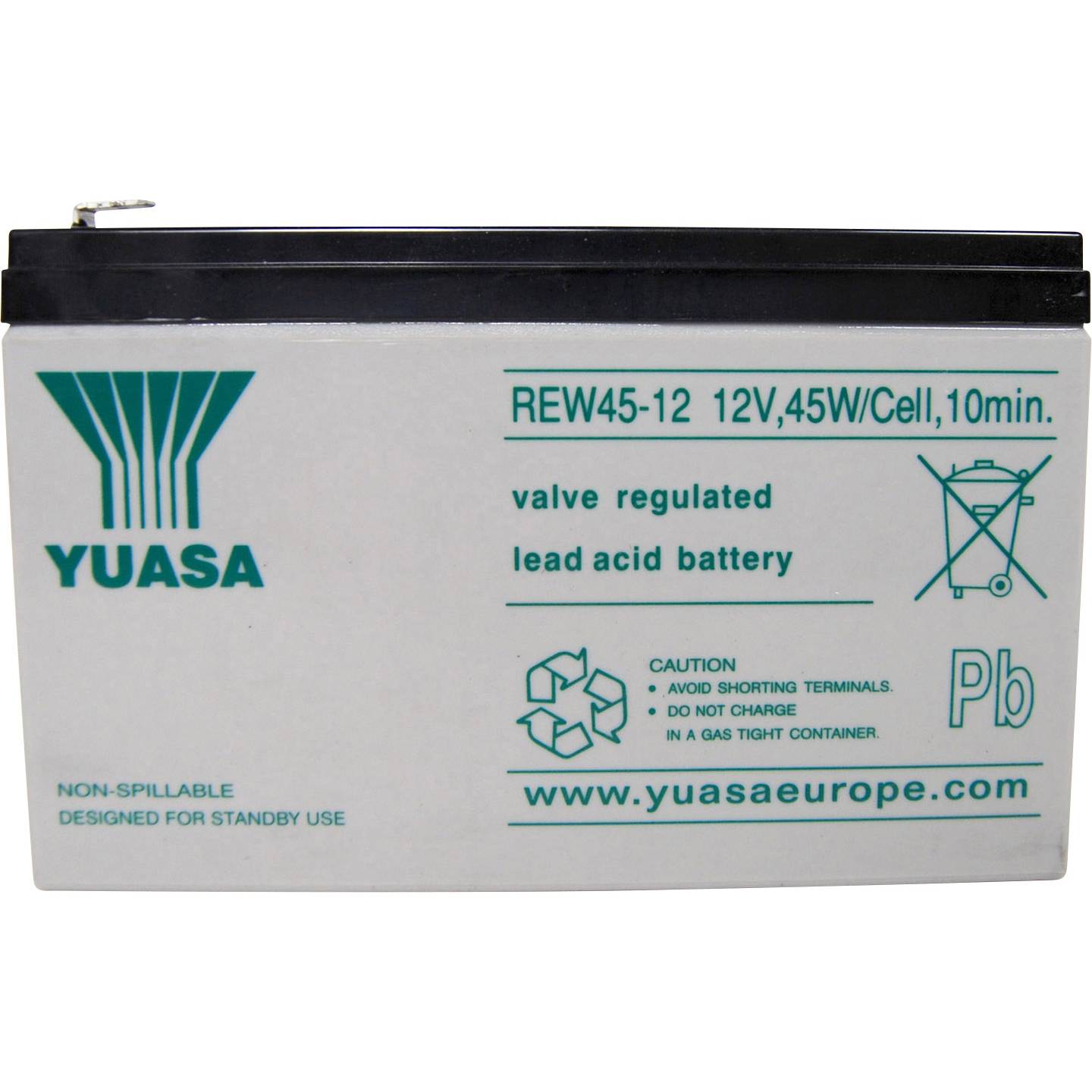 Yuasa Bleiakku REW 45 - 12 AGM 12V 8Ah wiederaufladbar Flachstecker 6.35mm - 2050006396629