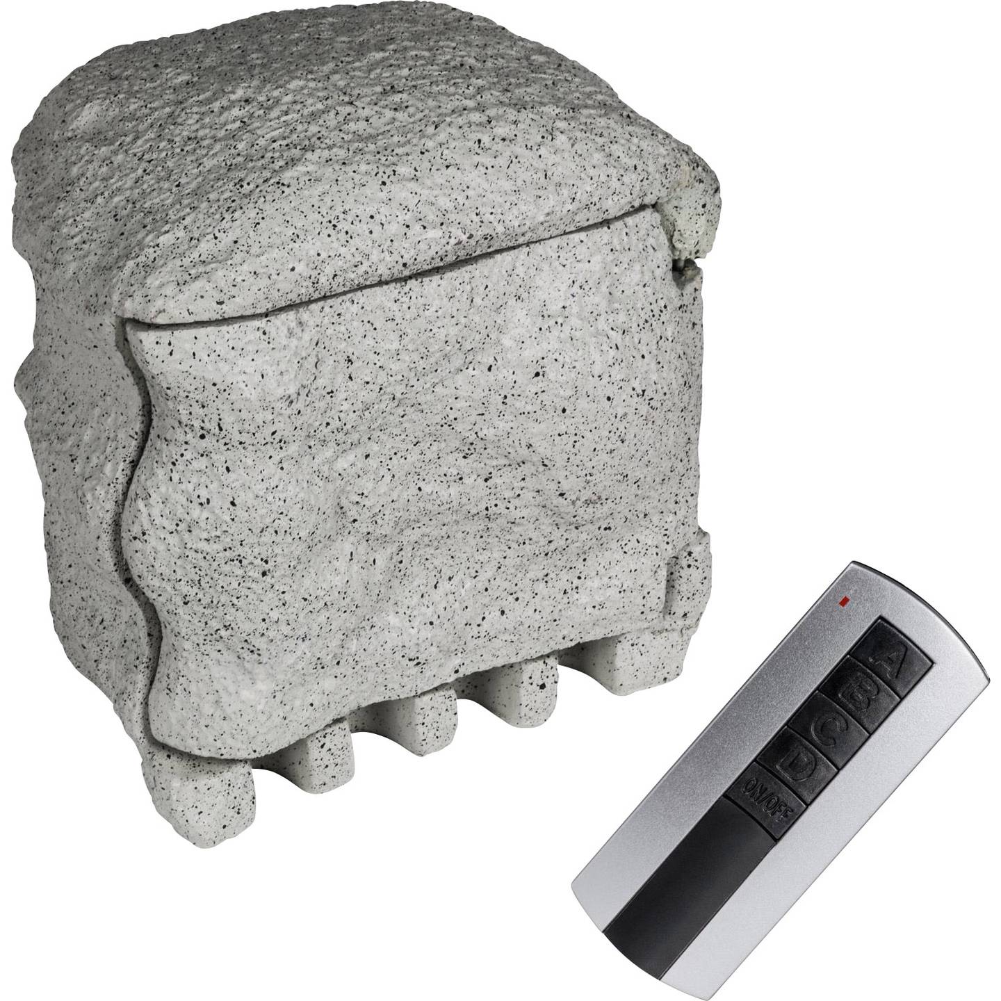Heitronic 37504 Gartensteckdose 4fach Grau mit Fernbedienung Steinoptik - 4002940375046