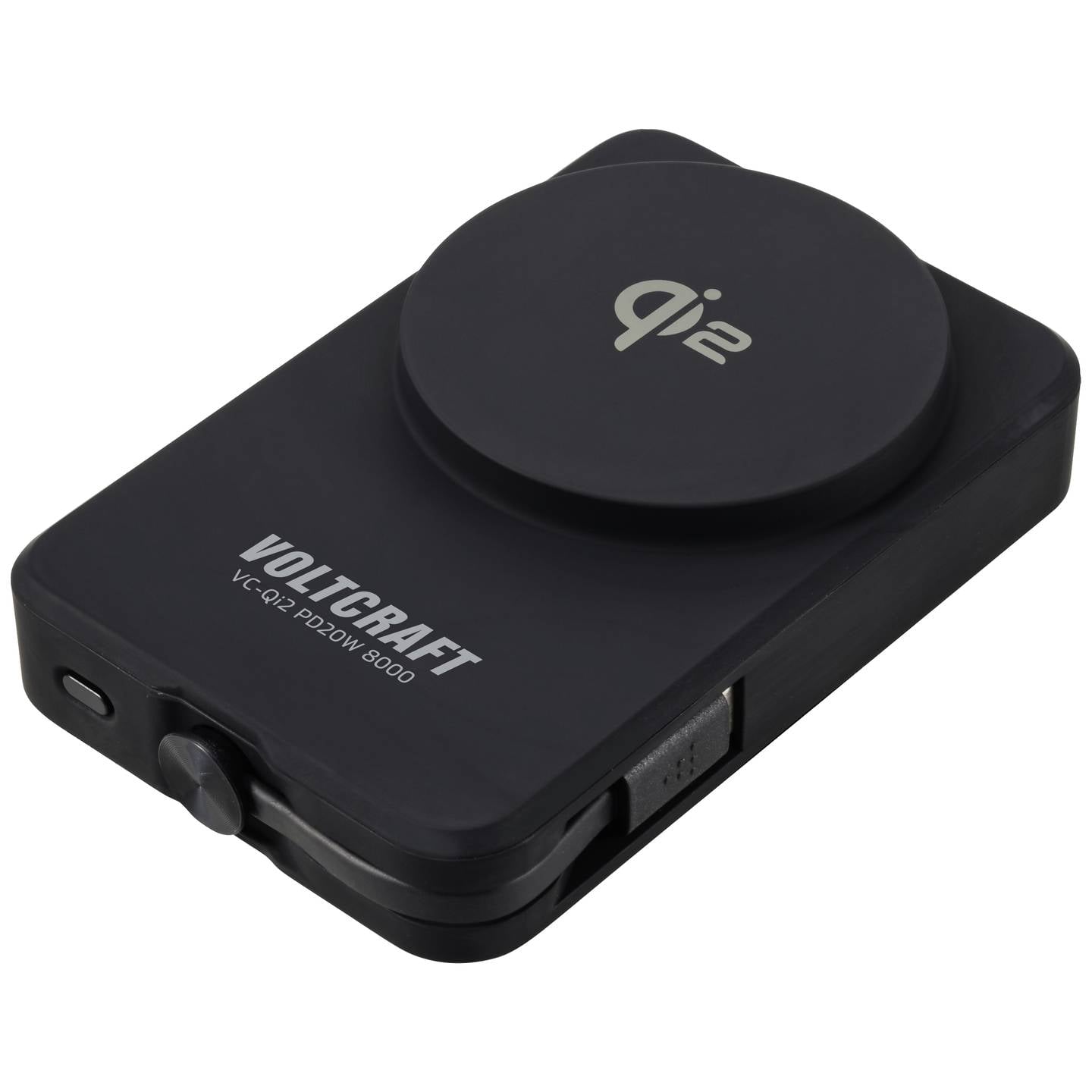 VOLTCRAFT Powerbank Qi2 8000mAh USB-C magnetisch 15W Fast Charge Schwarz - 4064161318769