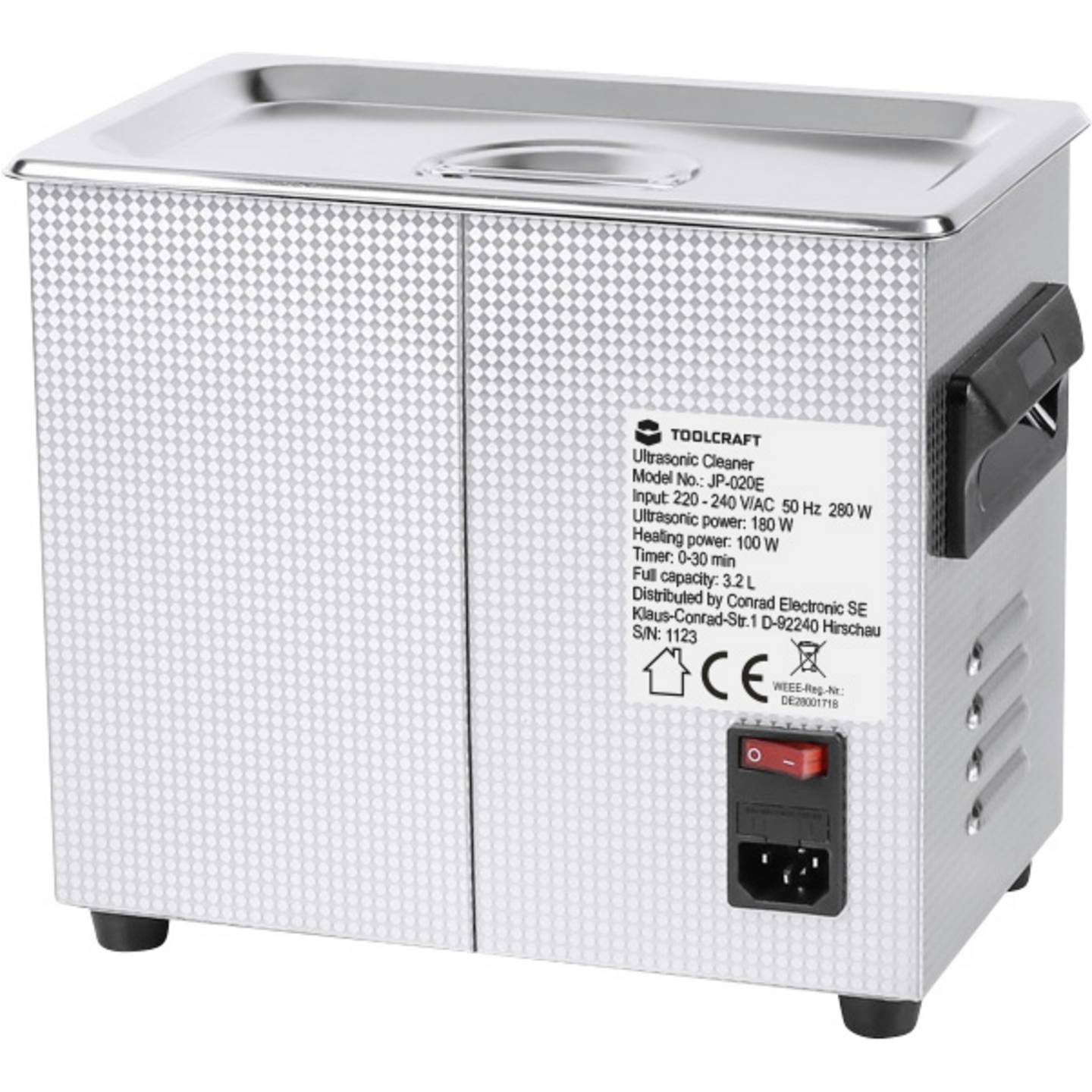 Toolcraft Ultraschallreiniger USC-320 Edelstahl Schmuckreiniger 3,2l 280W - 4064161302133