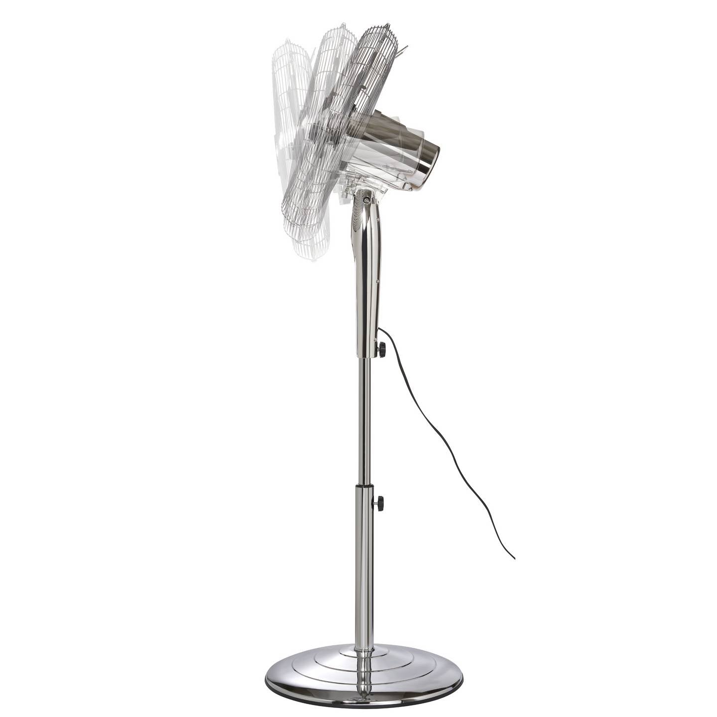 Sygonix Standventilator Ventilator höhenverstellbar Oszillierend 50W Chrom - 4064161489445