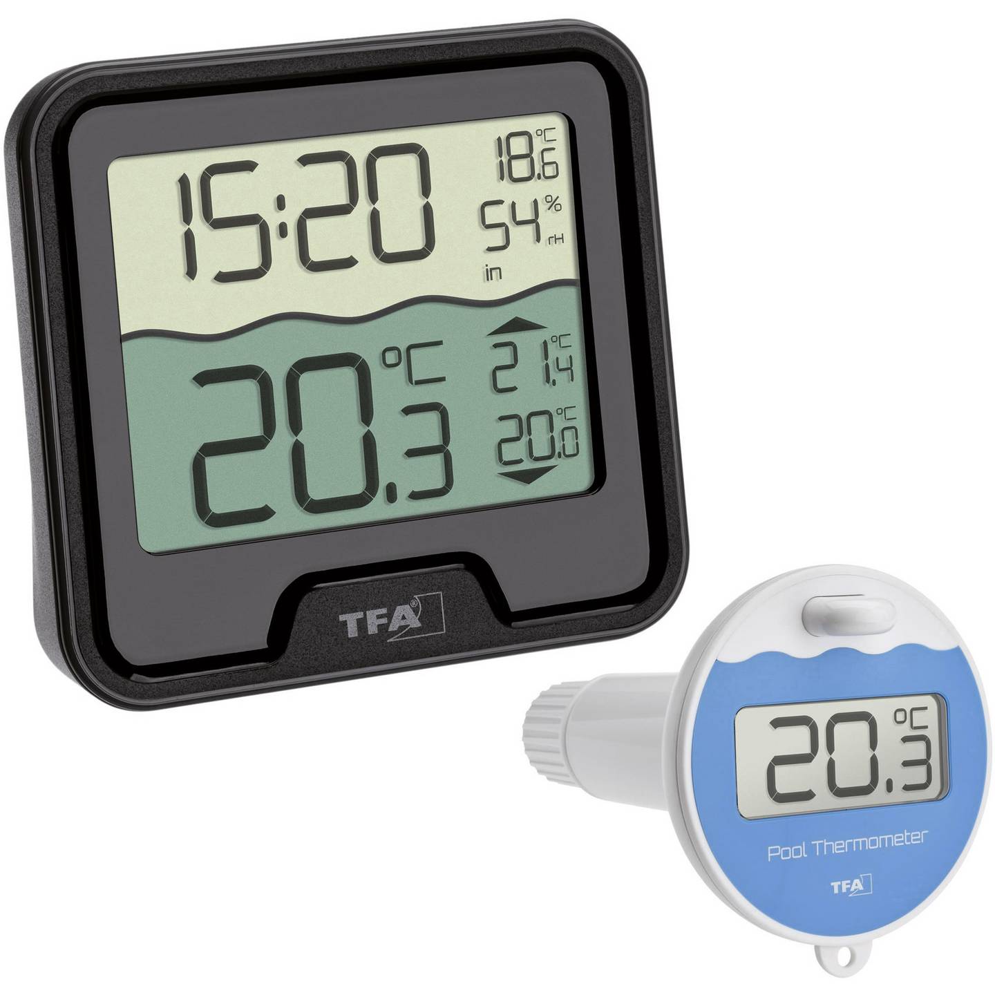 TFA Dostmann Marbella Poolthermometer Thermometer Temperaturfühler Pool Schwarz - 4009816033420