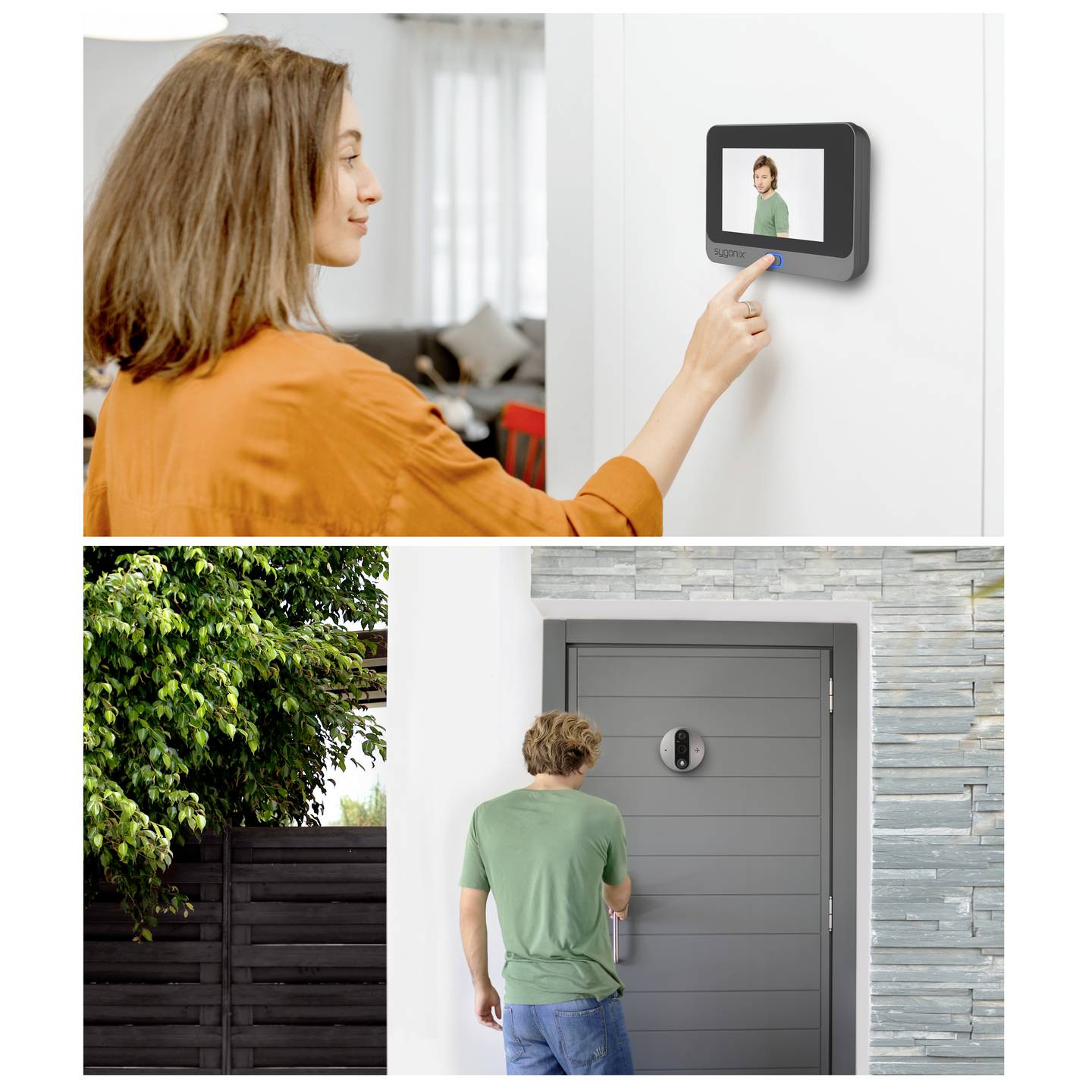 Sygonix IP-Video-Türsprechanlage WLAN Kamera Spionkamera Grau 4,3 Zoll Display - 4064161207339