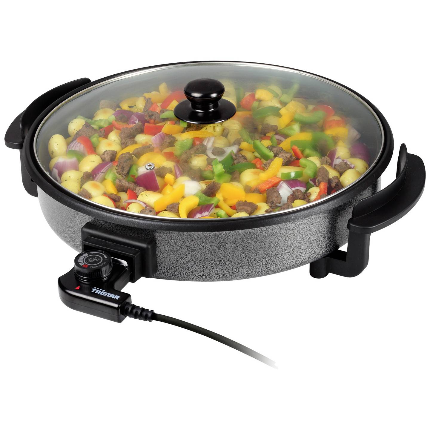 Tristar PZ-2963 Multifunktionspfanne 1500W 30cm schwarz mit Antihaftbeschichtung - 8713016029638
