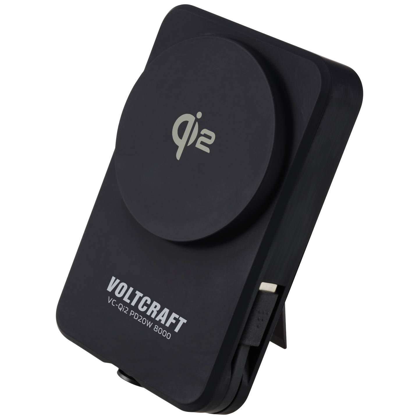VOLTCRAFT Powerbank Qi2 8000mAh USB-C magnetisch 15W Fast Charge Schwarz - 4064161318769