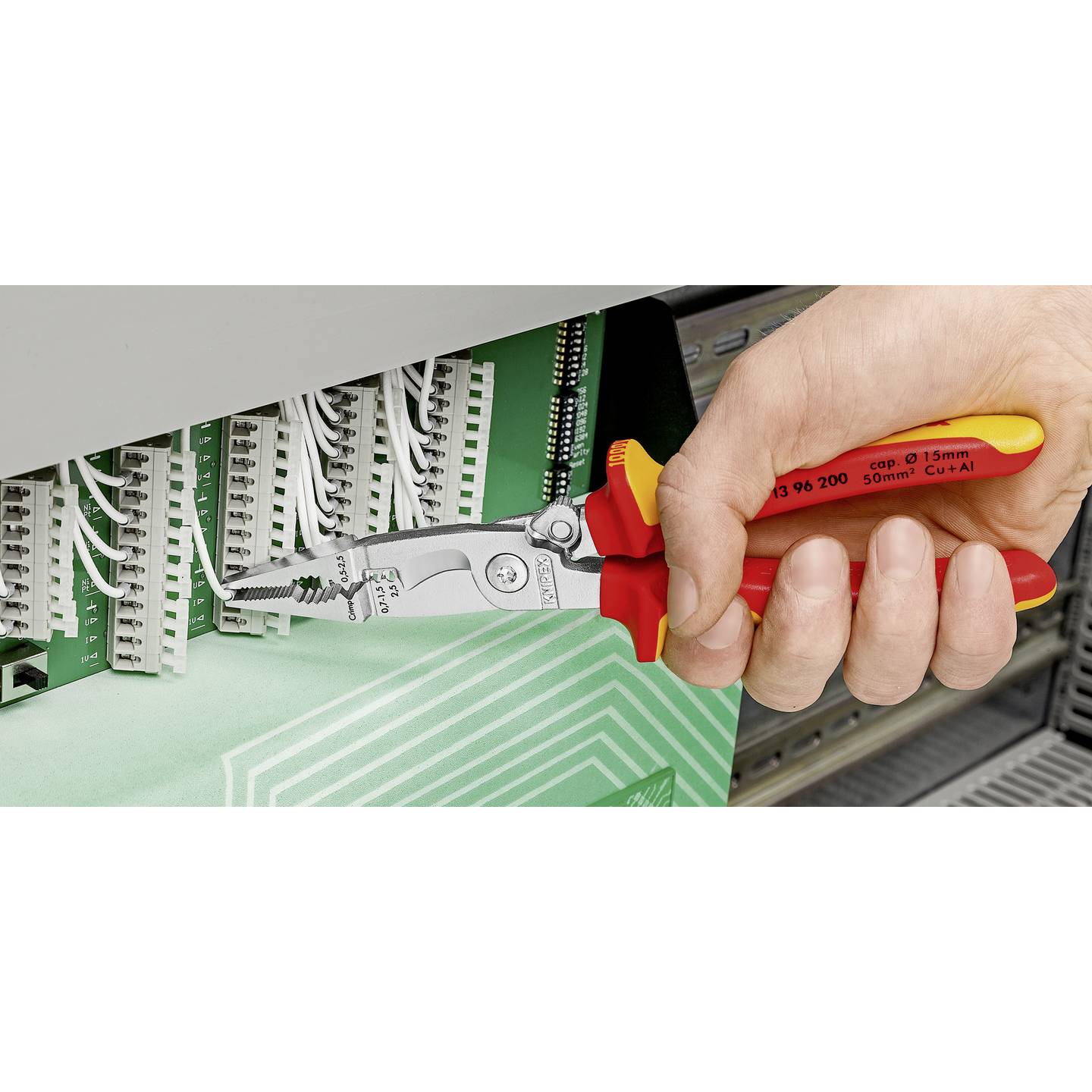 Knipex Multifunktionszange 13 91 200 Zange Aderendhülsen 50mm² 15mm Ø - 4003773075257