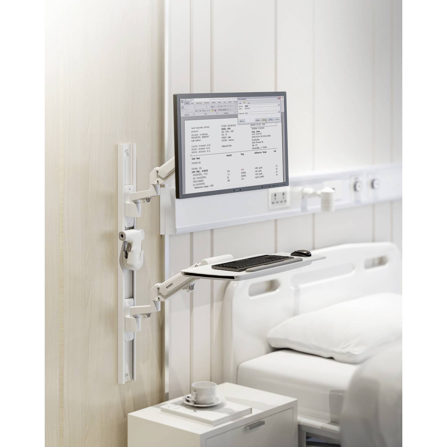 SpeaKa Professional Monitor-Wandhalterung höhenverstellbar mit Tastaturablage - 4064161306056