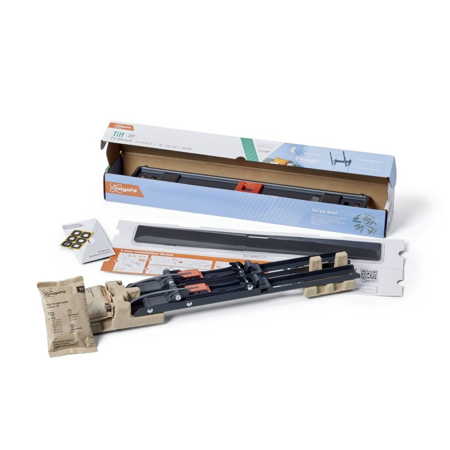 Vogel's TV-Wandhalterung Neigbar für 32-65 Zoll Fernseher bis 25kg schwarz - 8712285347740
