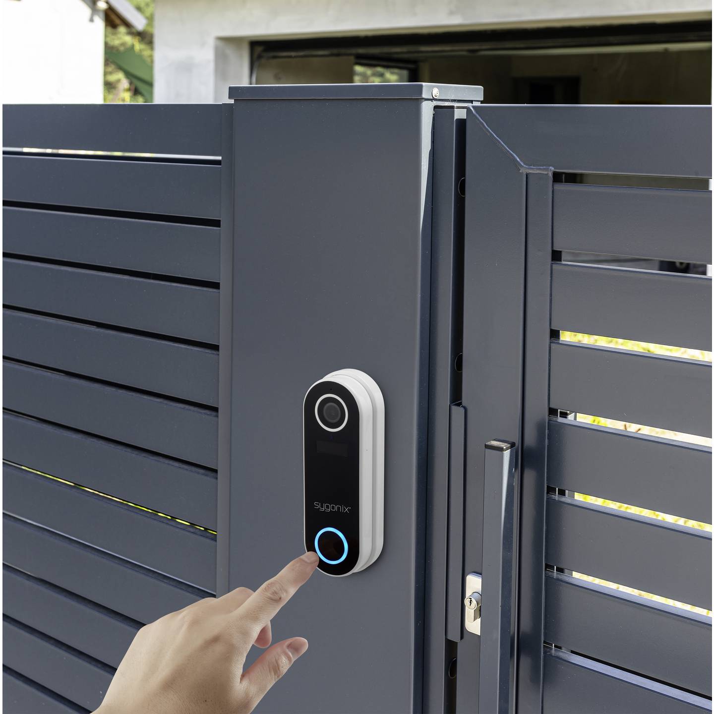 Sygonix IP-Video-Türsprechanlage WLAN Außeneinheit Weiß 1080p Kamera Alexa 76mm - 4064161160627