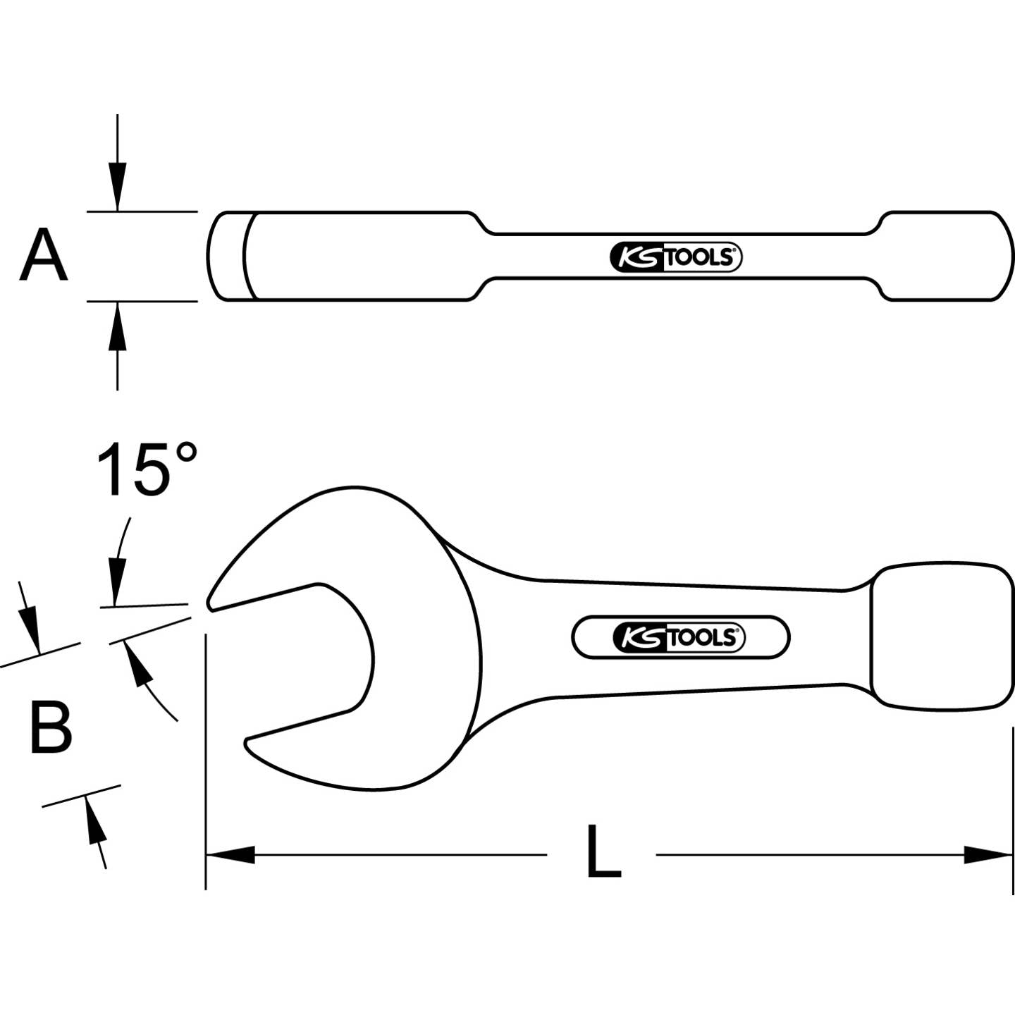 KS Tools Schlagmaulschlüssel 30mm Aluminium-Bronze 190mm Handwerkzeug 350g - 4042146530689
