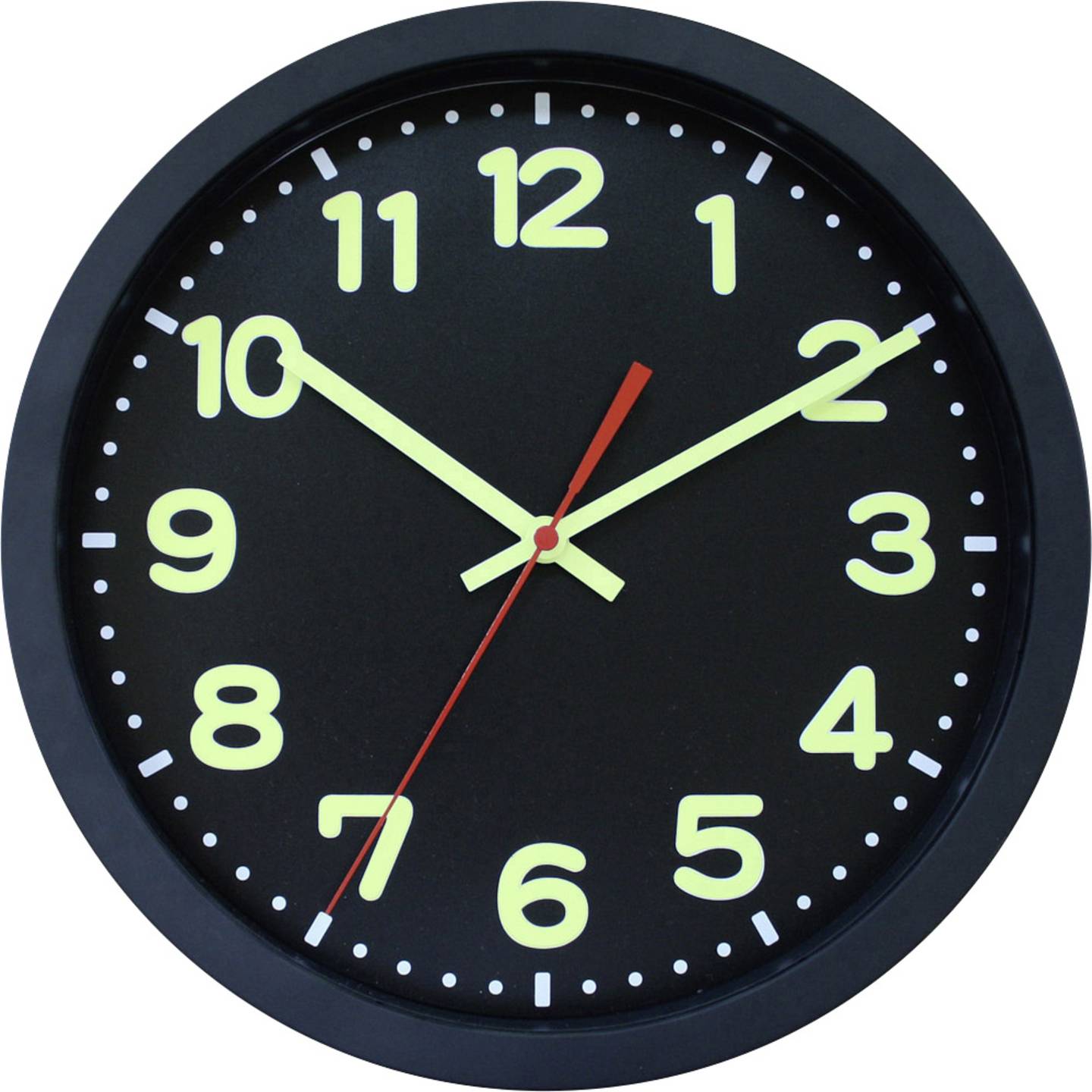 EUROTIME 53861-05 Funk Wanduhr 30 cm x 5 cm Schwarz Uhr Küchenuhr - 4044685500901
