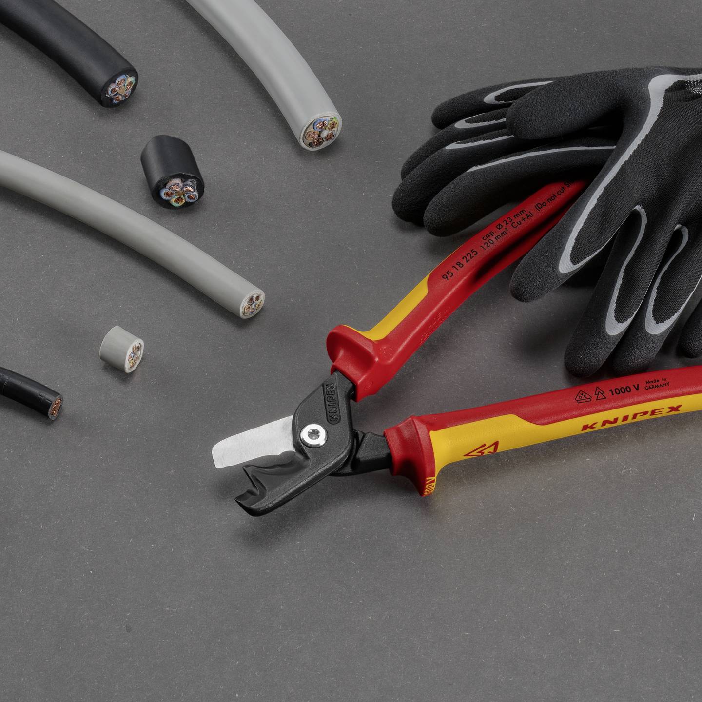 Knipex VDE StepCut XL 95 18 225 Kabelschere Schere Kabelschneider Werkzeug - 4003773089964
