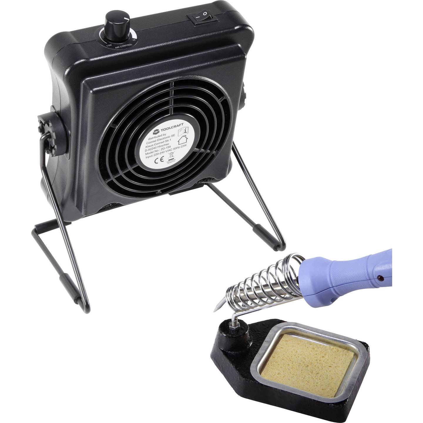Toolcraft ZD-159 Aktivkohlefilter 230 V/AC 23 W Absaugung Ventilator Kohlefilter - 4016139192109