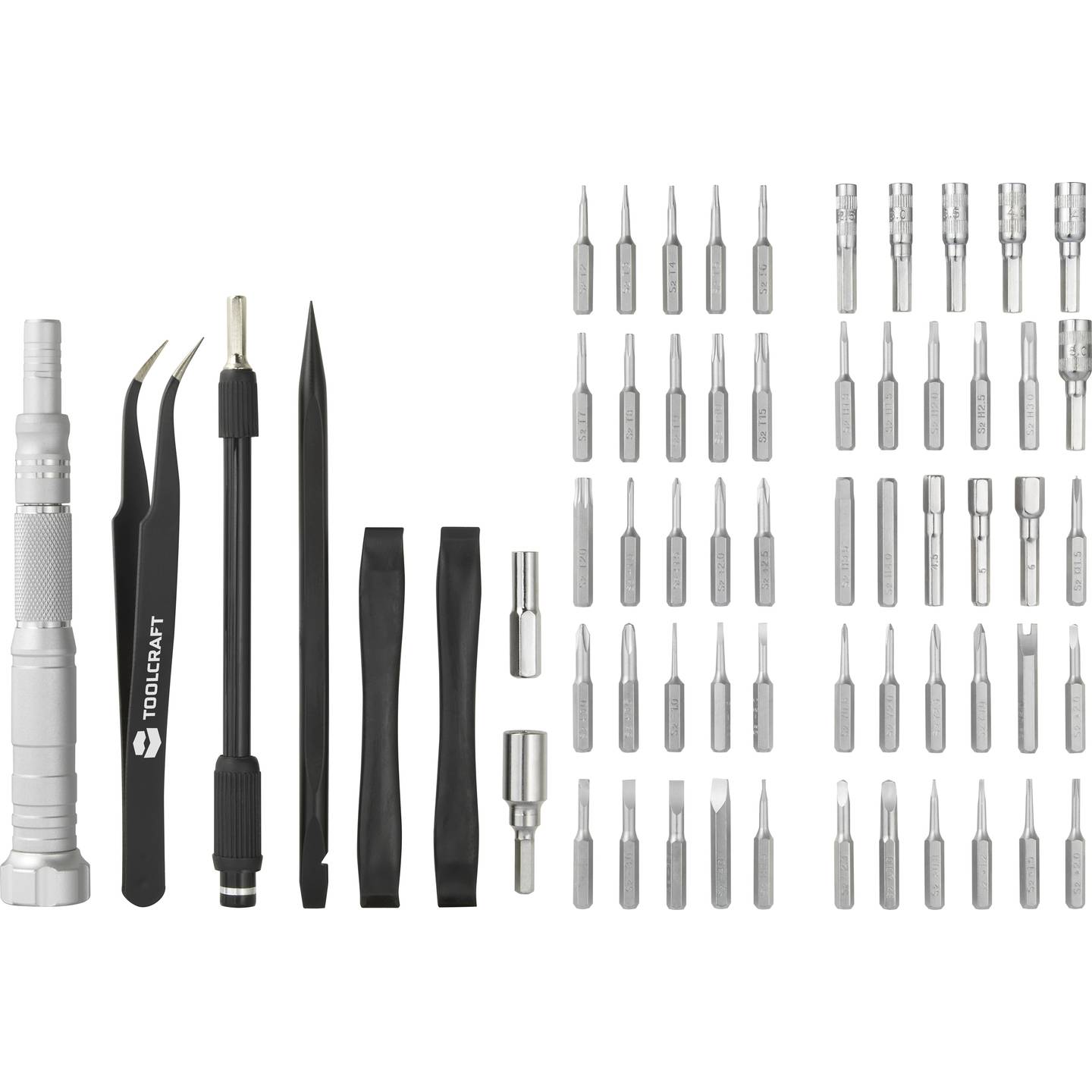 Toolcraft to-7116297 Bit Screwdriver Set 62-piece S2 Steel Compact - 4064161176130