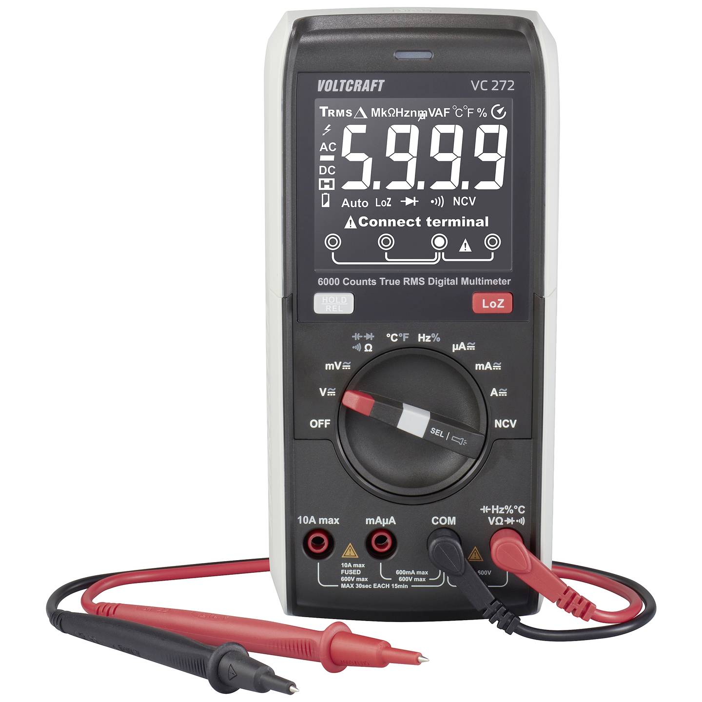 VOLTCRAFT Hand-Multimeter Multimeter digital CAT III 600 V Anzeige Counts: 6000 - 4064161218038