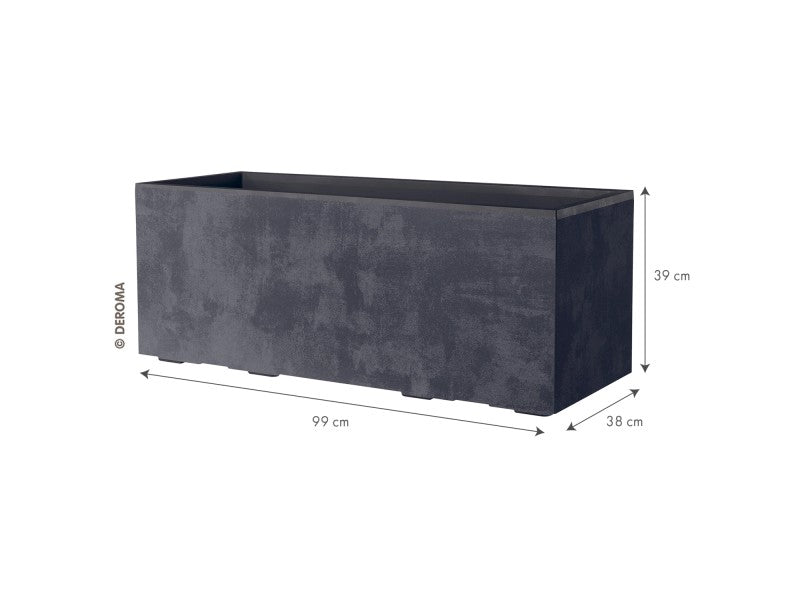 Deroma Pflanzkasten Hochbeet Millennium 39x99,3cm Anthrazit mit 8 Rädern - 0191942097446