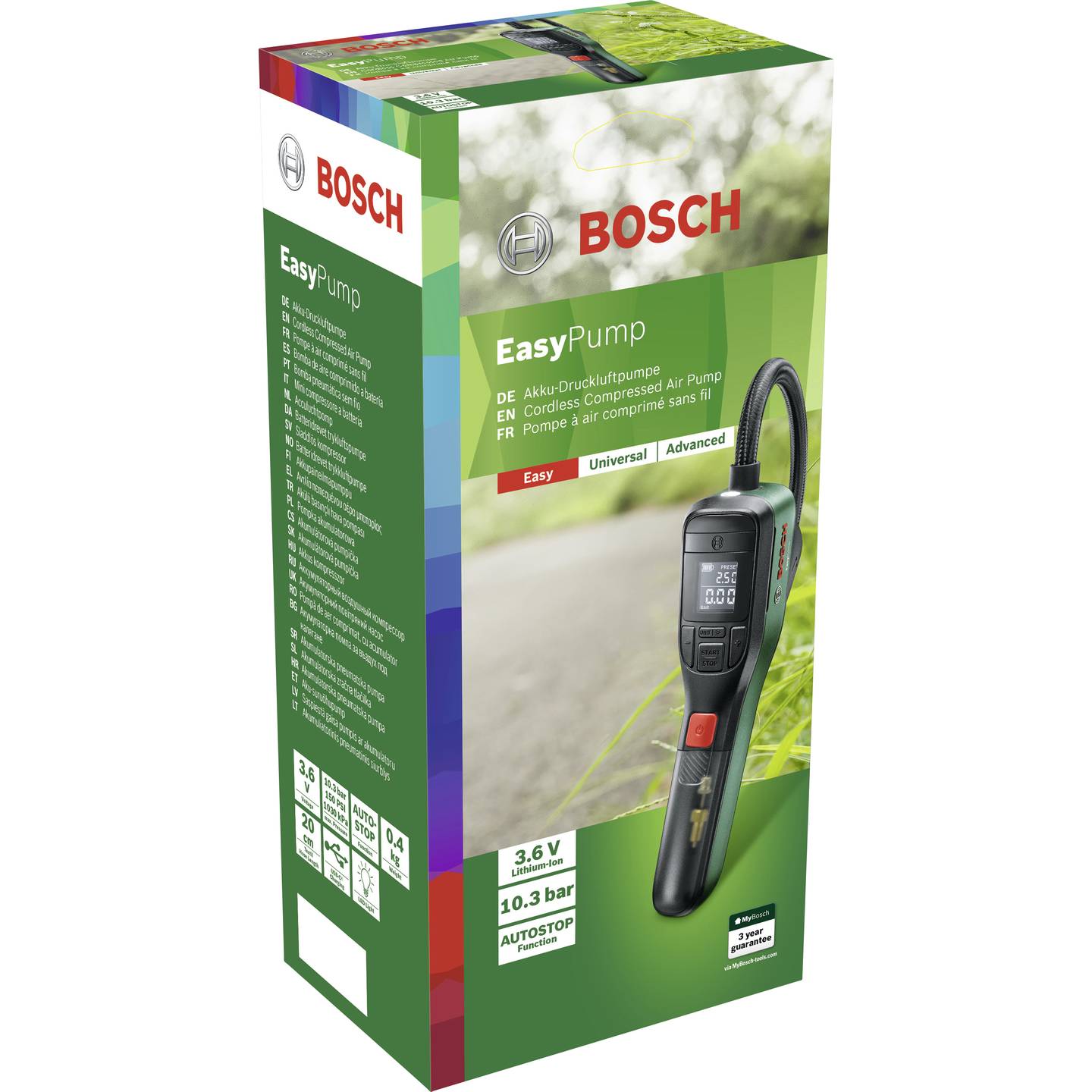 Bosch Akku-Druckluftpumpe Easy Pump Luftpumpe Reifenfüller mobil kabellos 500W - 3165140997010