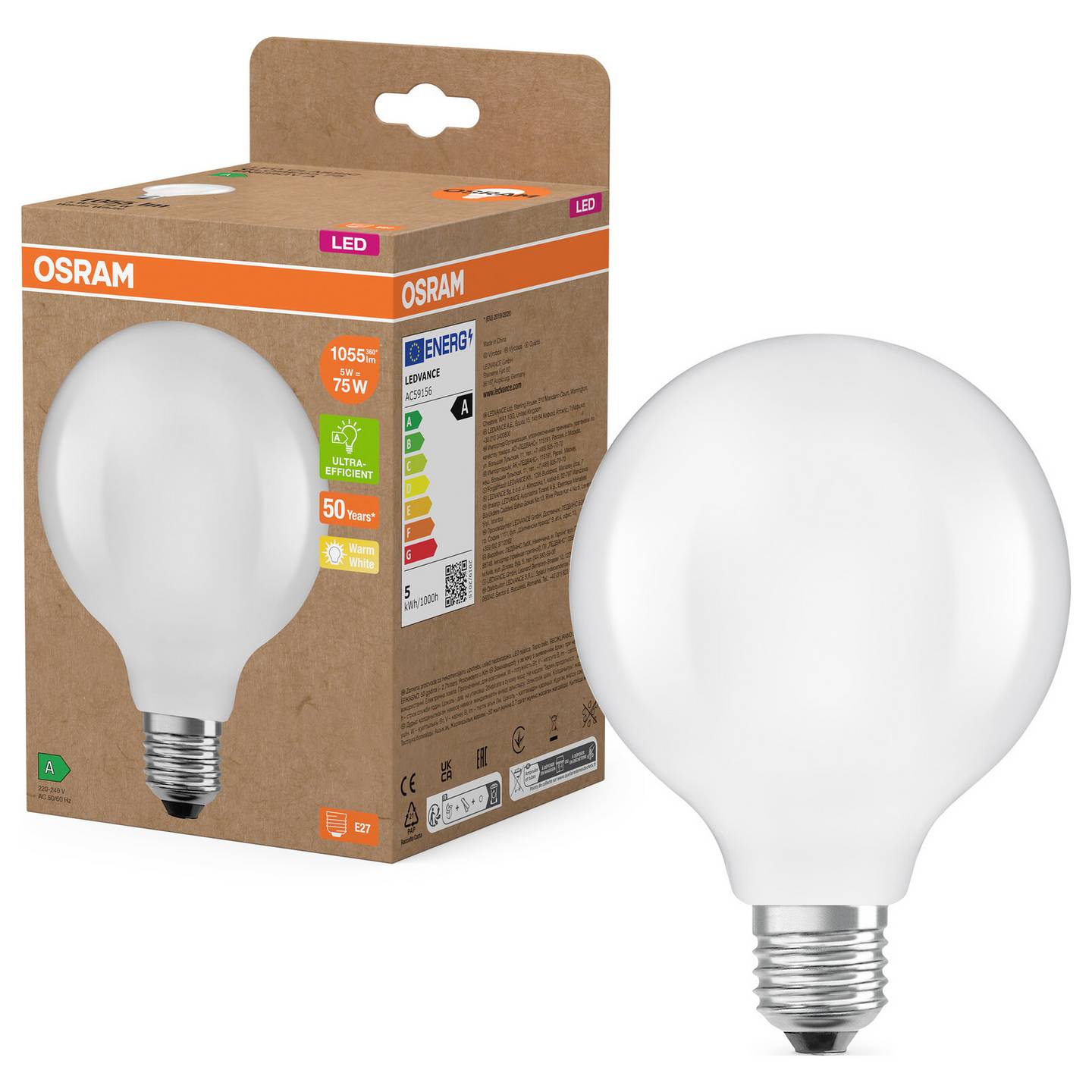 OSRAM HOMELIGHTING LED E27 5W warmweiß Hängeleuchte Lampe 300° 1055lm 1 St. - 4058075839540