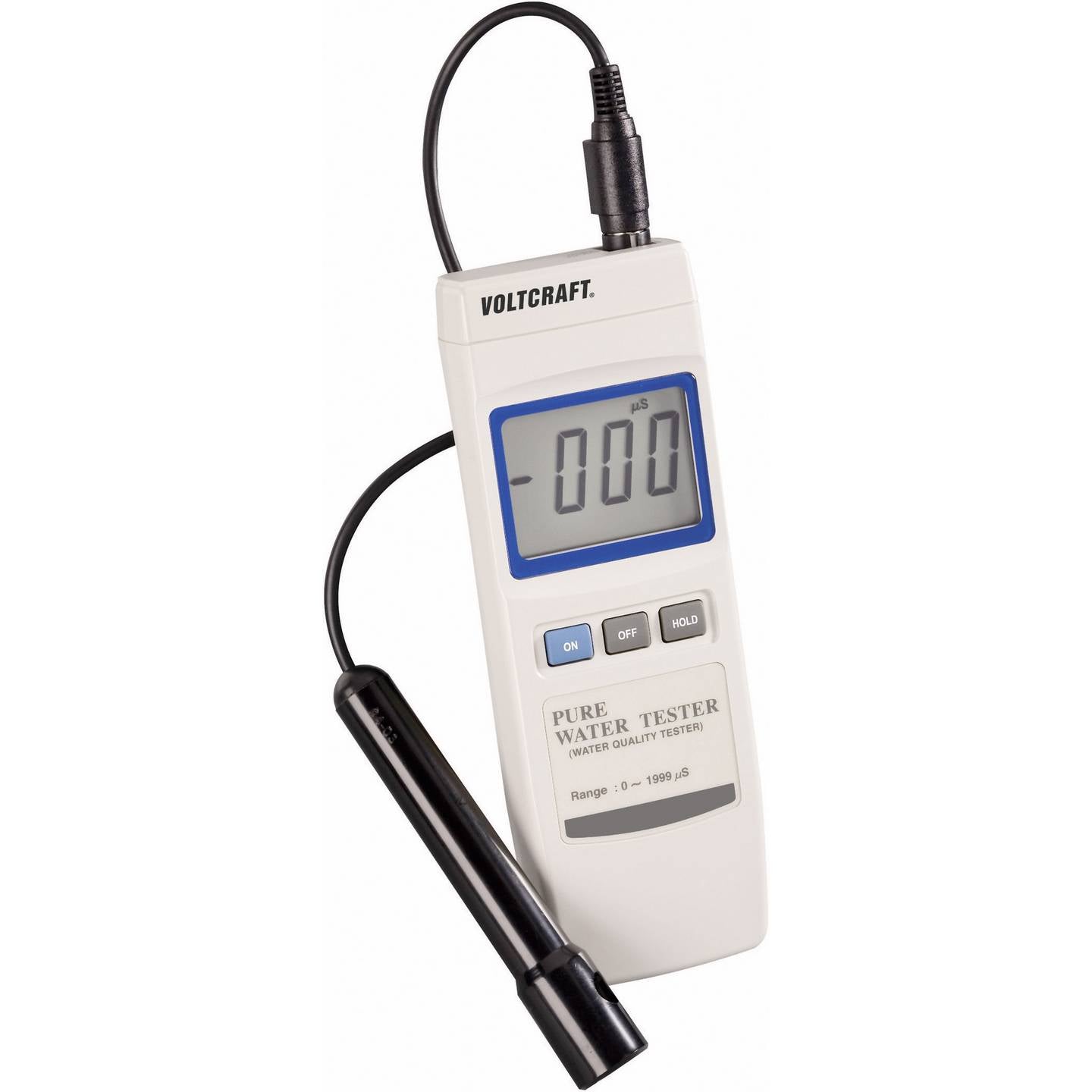 VOLTCRAFT WA-100ATC Leitfähigkeits-Messgerät 0-1999 µS digital mit Sonde - 4016138523249