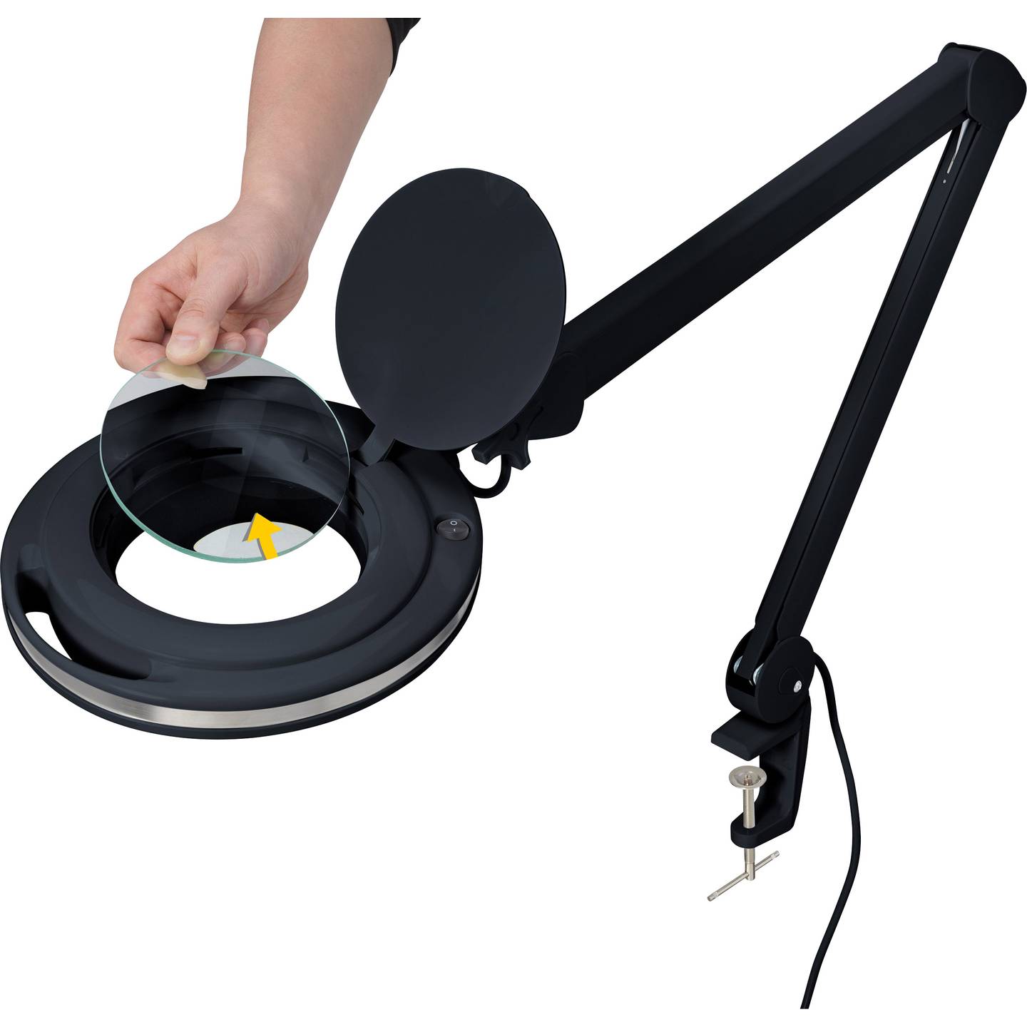 TOOLCRAFT LED-LUPENLEUCHTE 5 Zoll 1,75-fach Vergrößerung Tischklemme Schwarz - 4064161188621