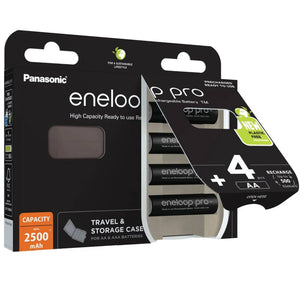 B-Ware Panasonic Mignon Akku eneloop pro AA 2500mAh NiMH 4er Set inkl. Akkubox 1,2V