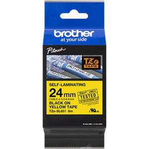 B-Ware Brother Schriftband TZe-SL651 selbstlaminierend schwarz auf gelb 24mm x 8m