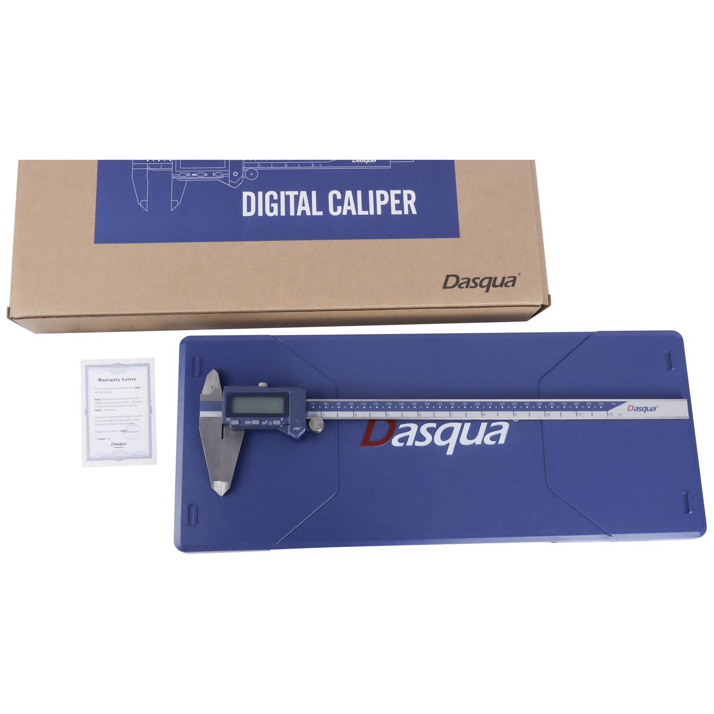 Dasqua Digitalmessschieber Edelstahl IP67 300mm DIN EN 862 präzise Messung - 4064161307138