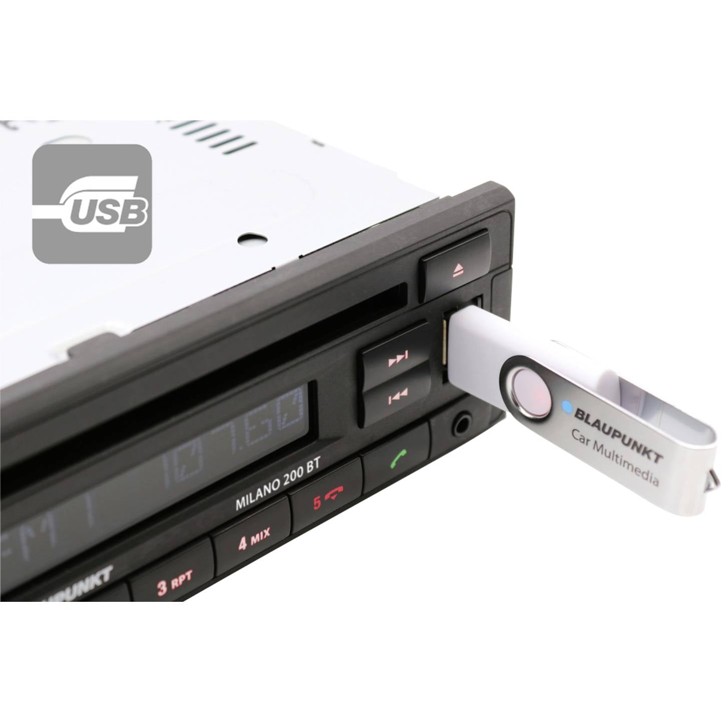 Blaupunkt Autoradio Milano 200 Bt Bluetooth Freisprecheinrichtung Radioanlage - 4260499852351