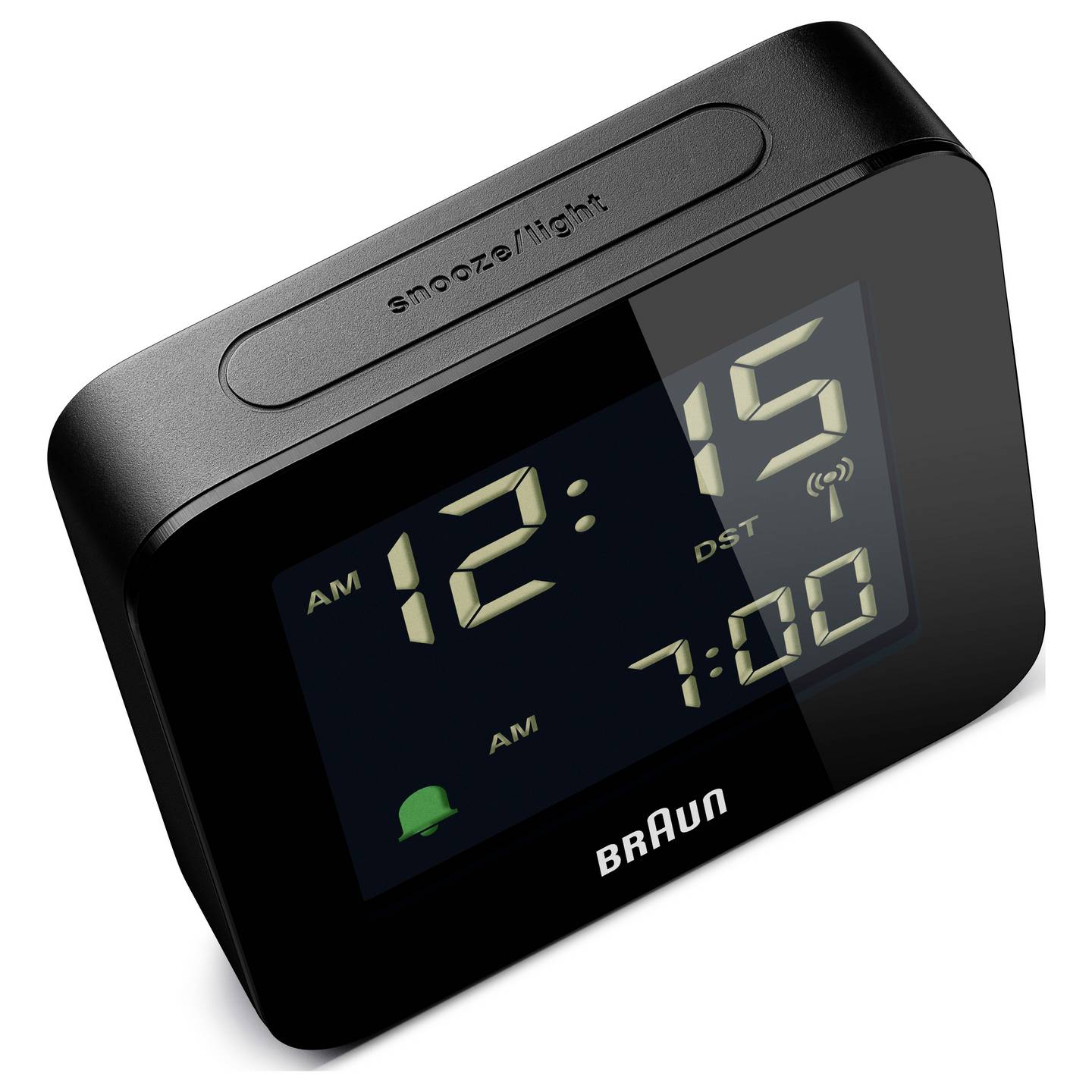 Braun Funkwecker Radiowecker DCF77 schwarz Kunststoff zweizeilig digital Uhr - 4007218670182
