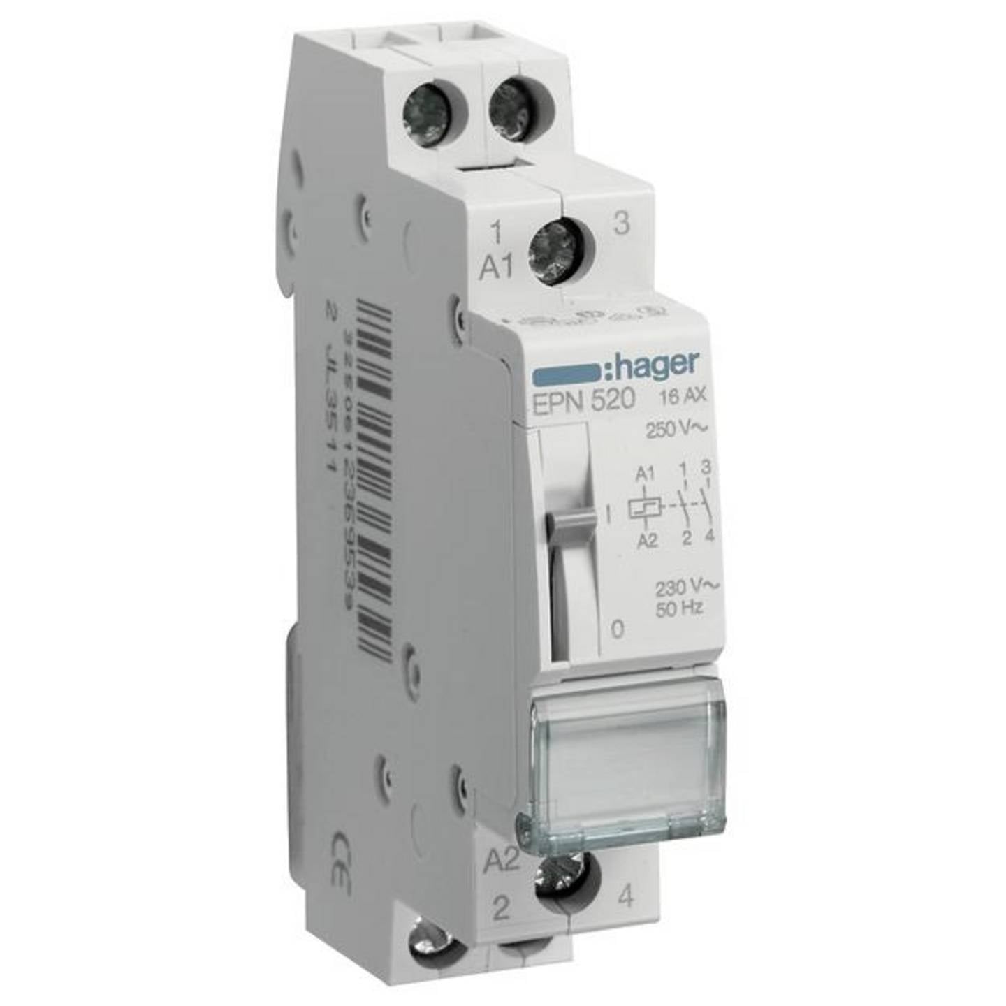 Hager Stromstoß-Schalter Hilfsschalter 2 Schließer 230V 16A Hutschiene 1 St. - 3250612369539
