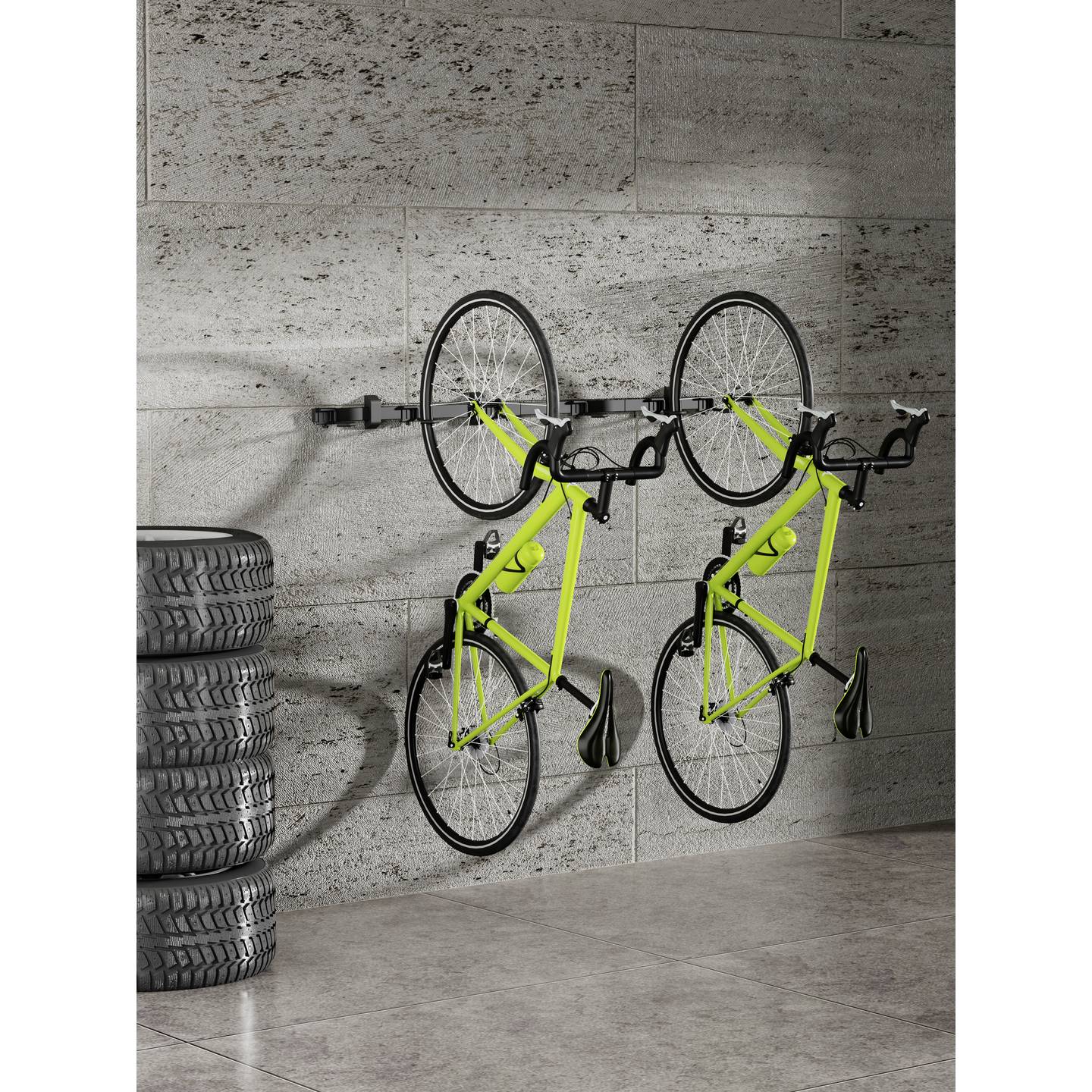Elevar Fahrradwandhalter Fahrradhalter Schwarz Stahl Kunststoff 6 Einstellplätze - 4064161471709