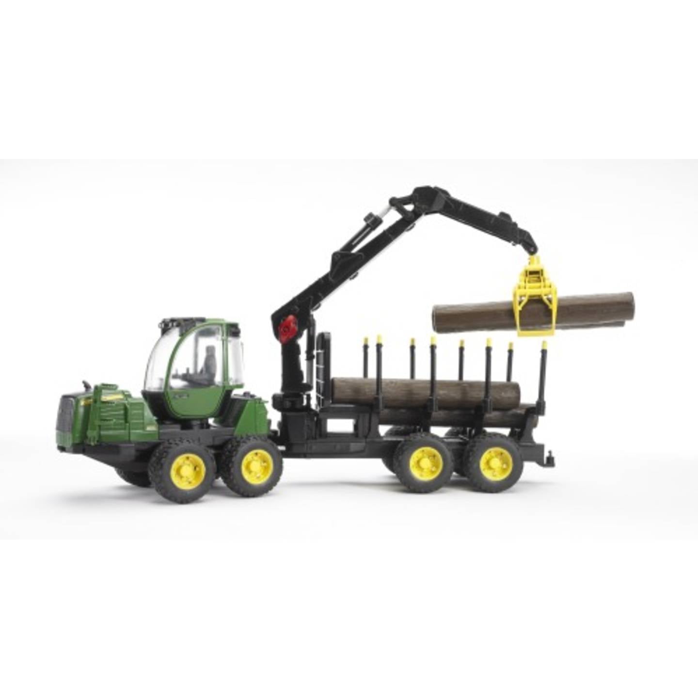 Bruder John Deere Rückezug mit 4 Baumstämmen und Holzgreifer Spielzeug Auto - 4001702021337