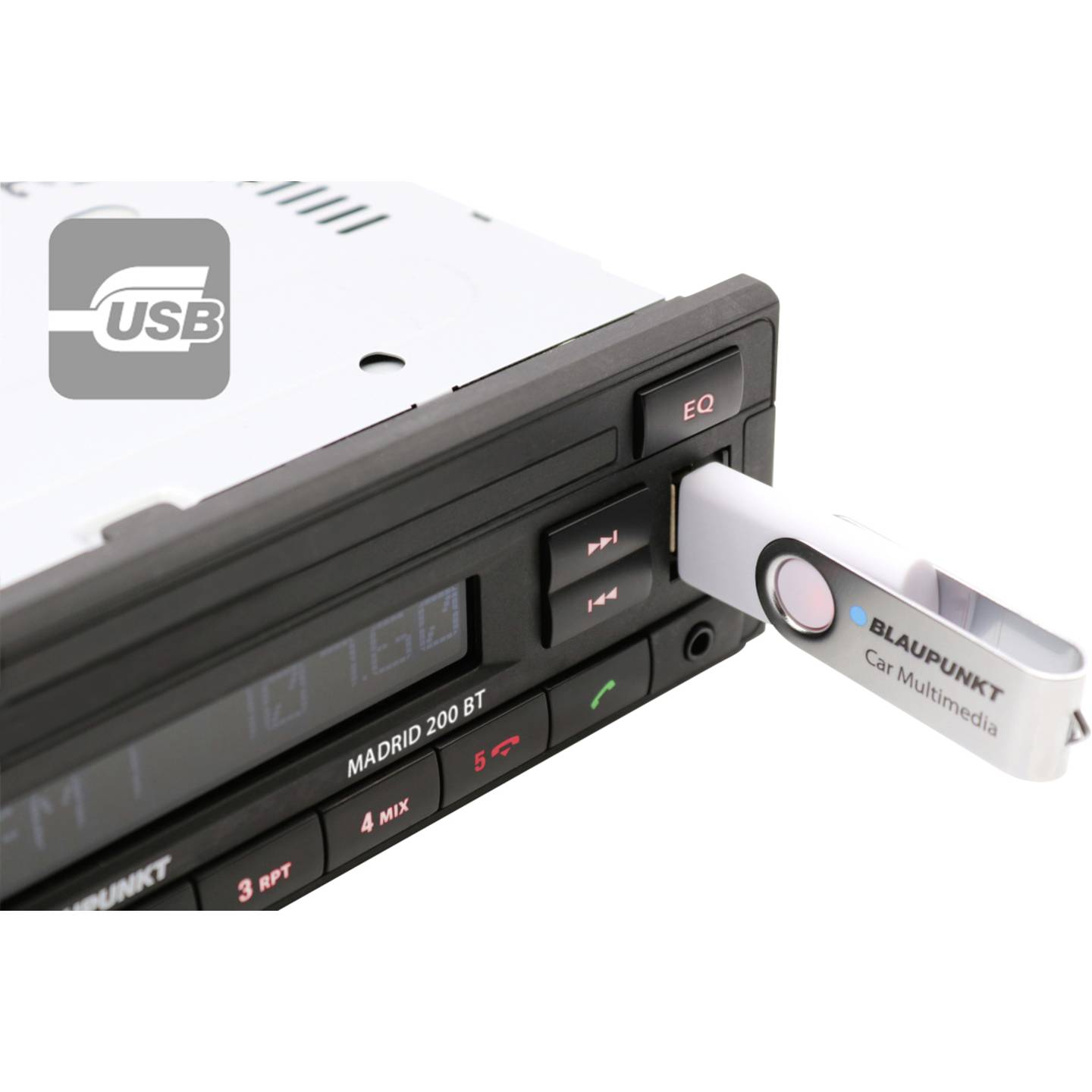 Blaupunkt Madrid 200 BT Autoradio mit Bluetooth Freisprecheinrichtung USB - 4260499852320
